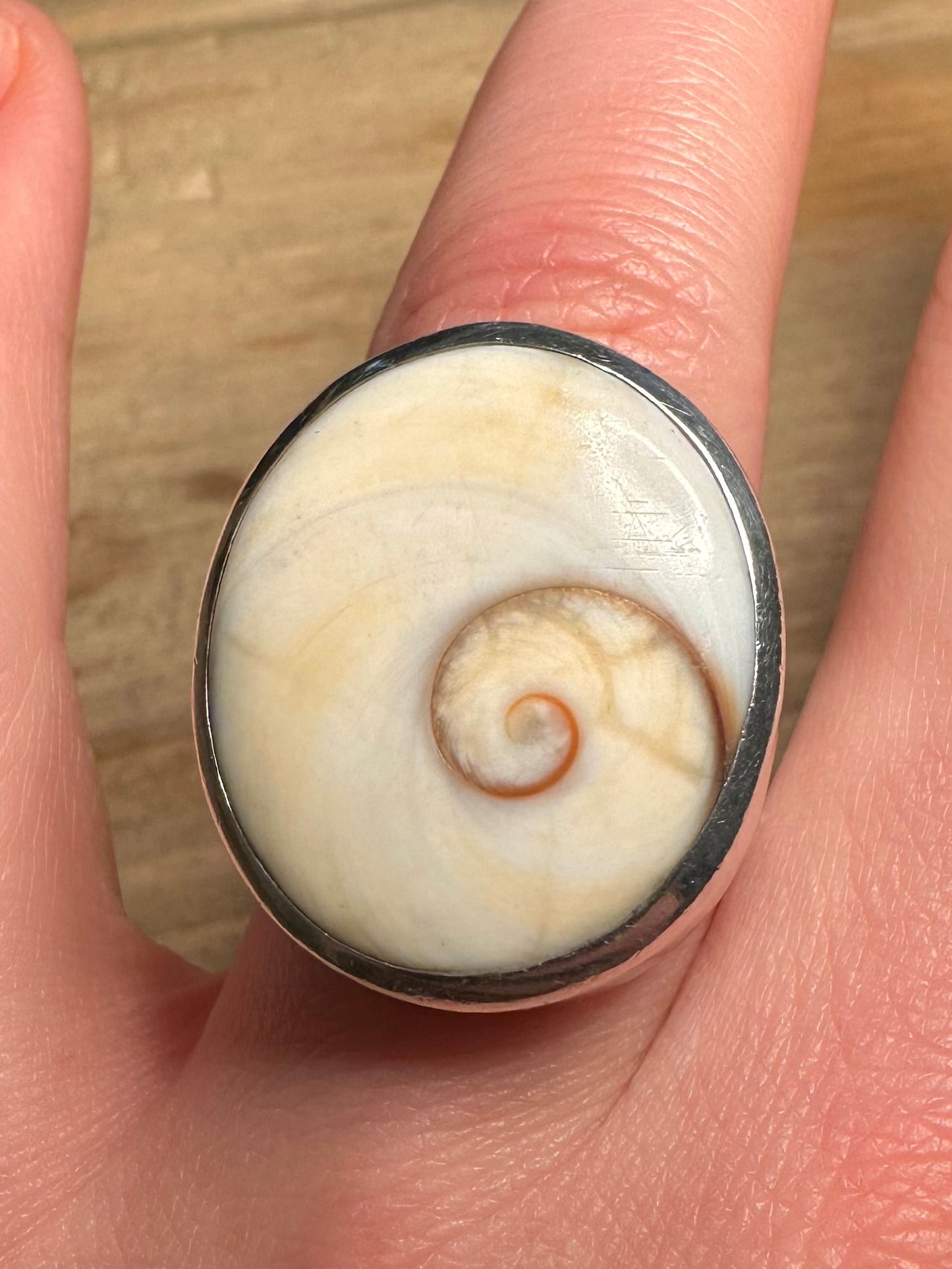 Vintage Chunky Shiva Eye 925 Silver Size P Ring
