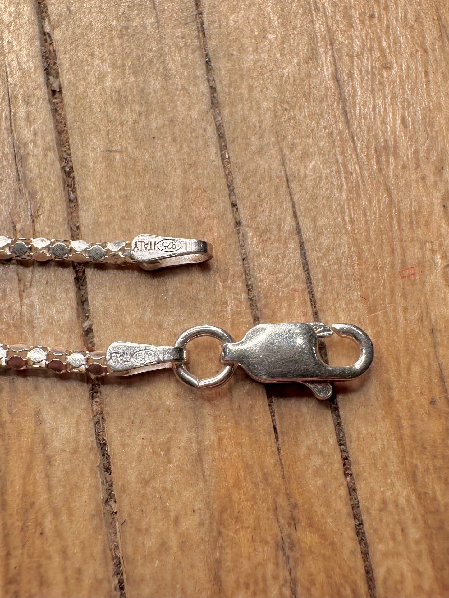 Modern Diamond Cut Chain Italy 925 Sterling Silver 20 inch Necklace