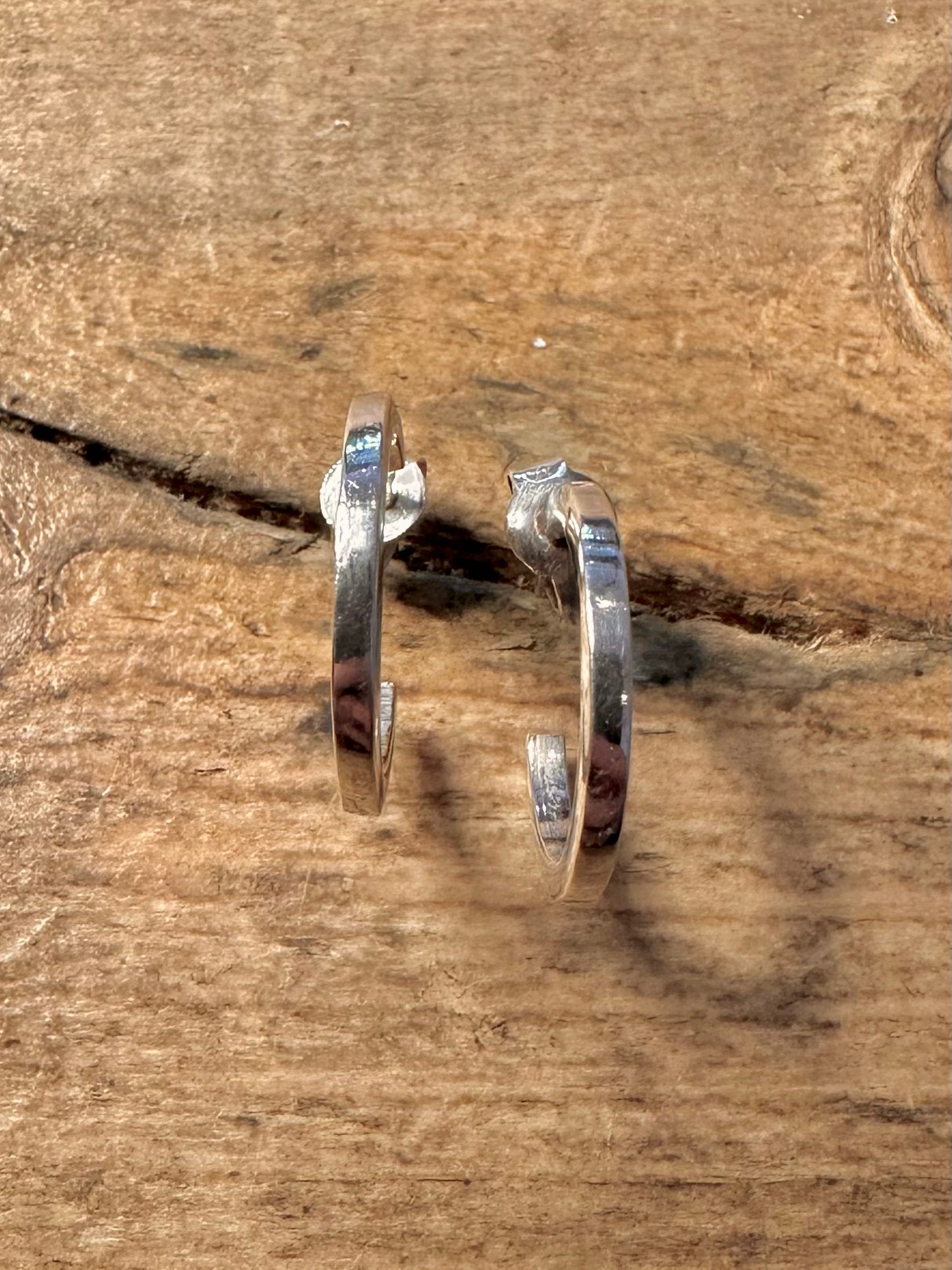 Vintage Half Hoops 925 Silver Earrings