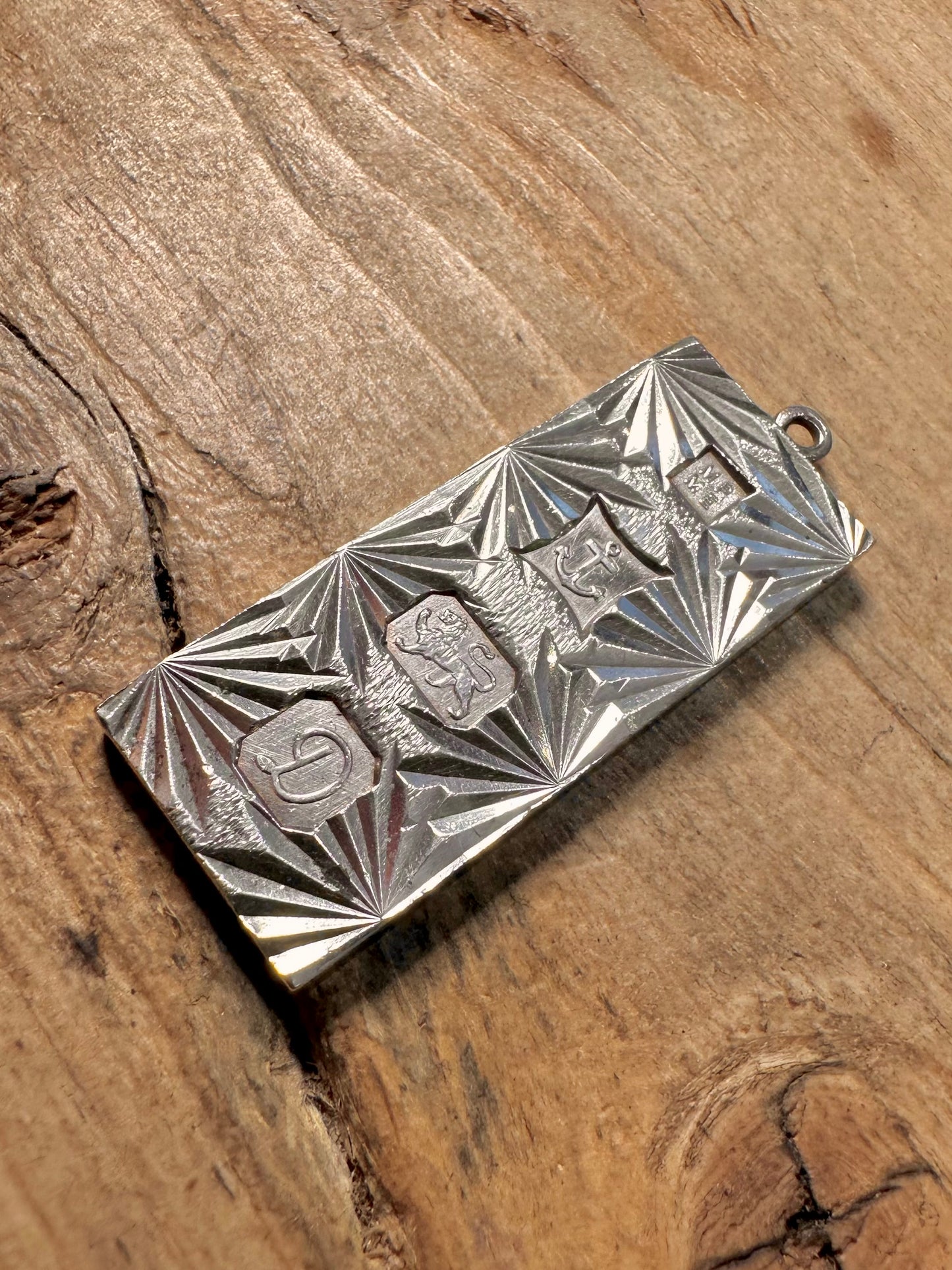 Vintage 1978 Textured Ingot Birmingham 926 Silver Pendant