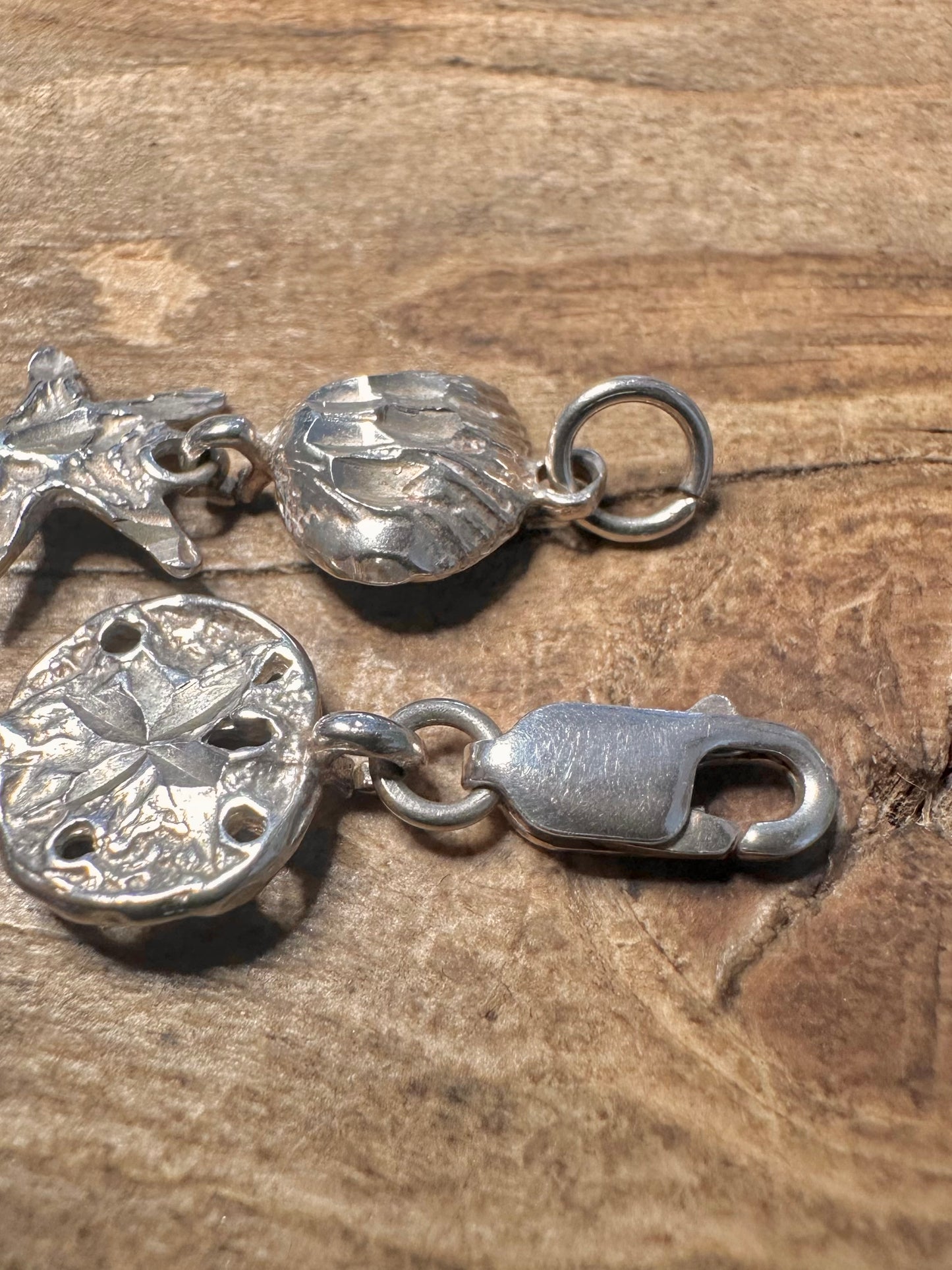 Vintage Sea Theme 925 Silver 7 inch Bracelet
