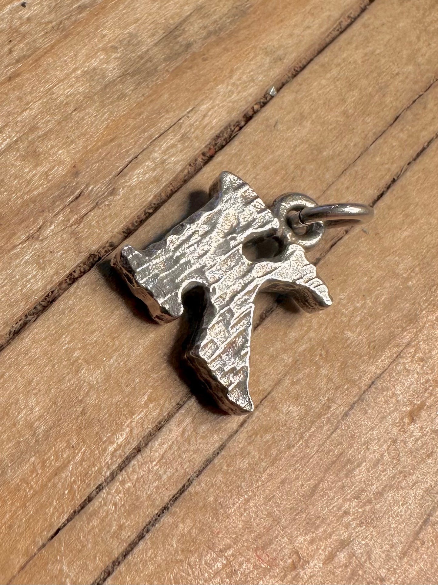 Vintage Letter K Textured Maker NB 925 Sterling Silver Pendant