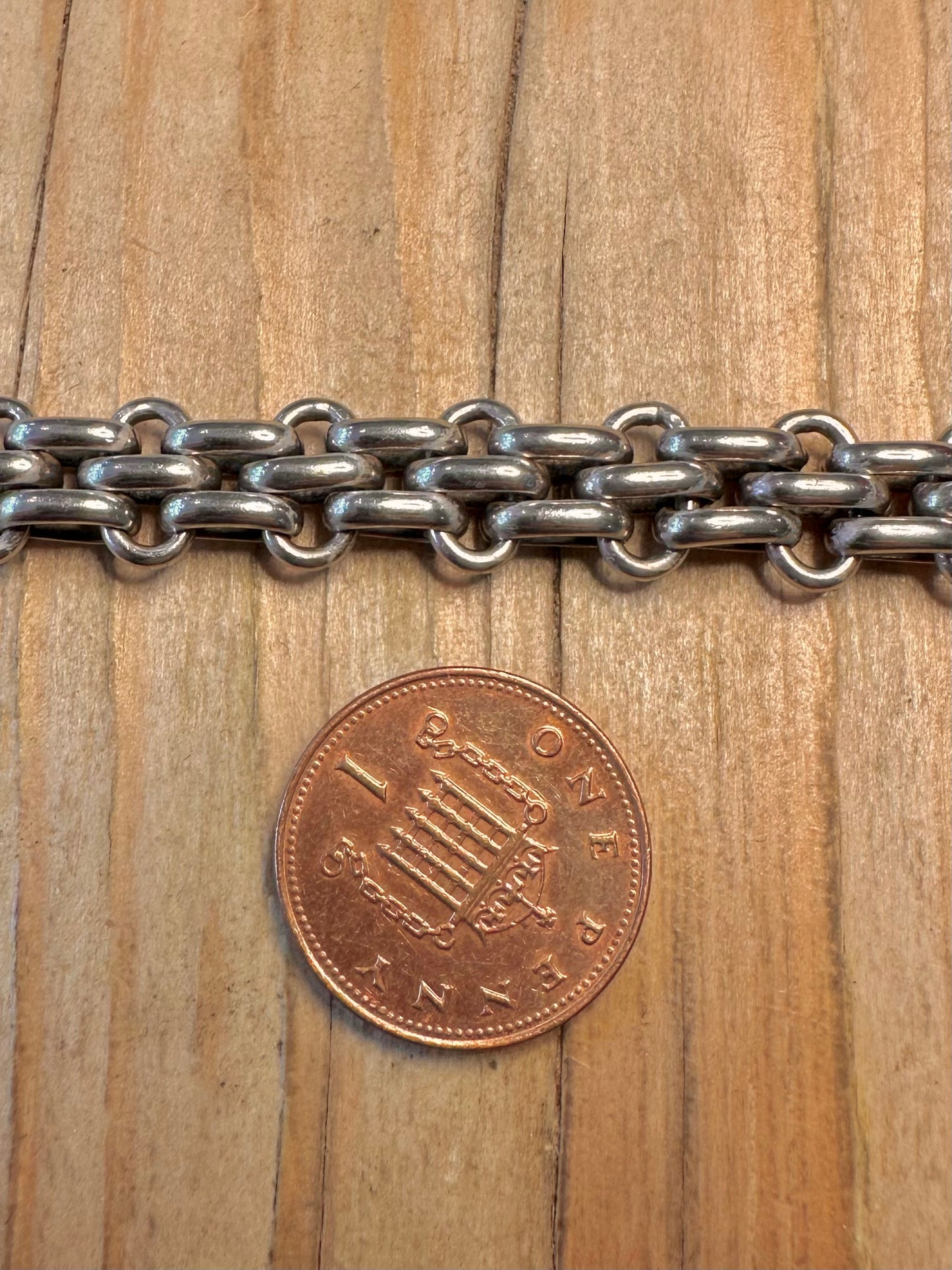 Vintage Multi Chain Link 925 Sterling Silver 7.8 inch Bracelet