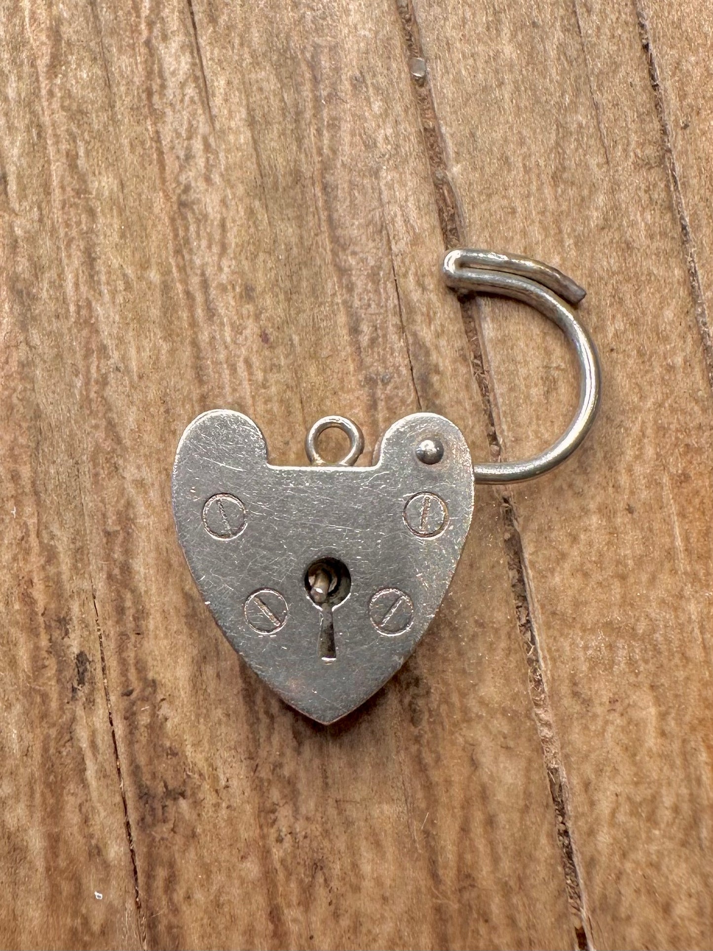 Vintage Heart Padlock 925 Sterling Silver Pendant