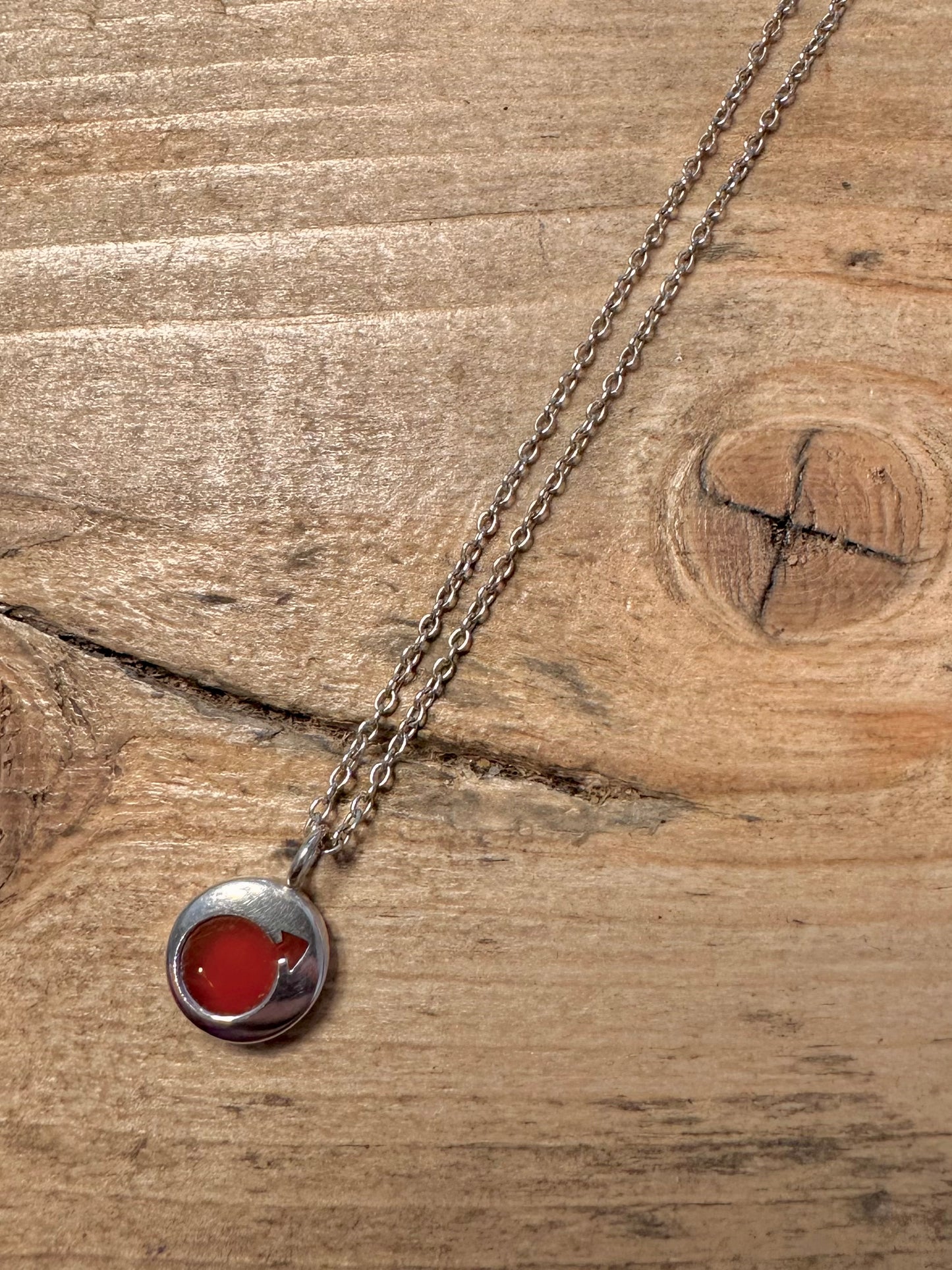 Vintage Male Carnelian 925 Silver Chain 18 inch Necklace
