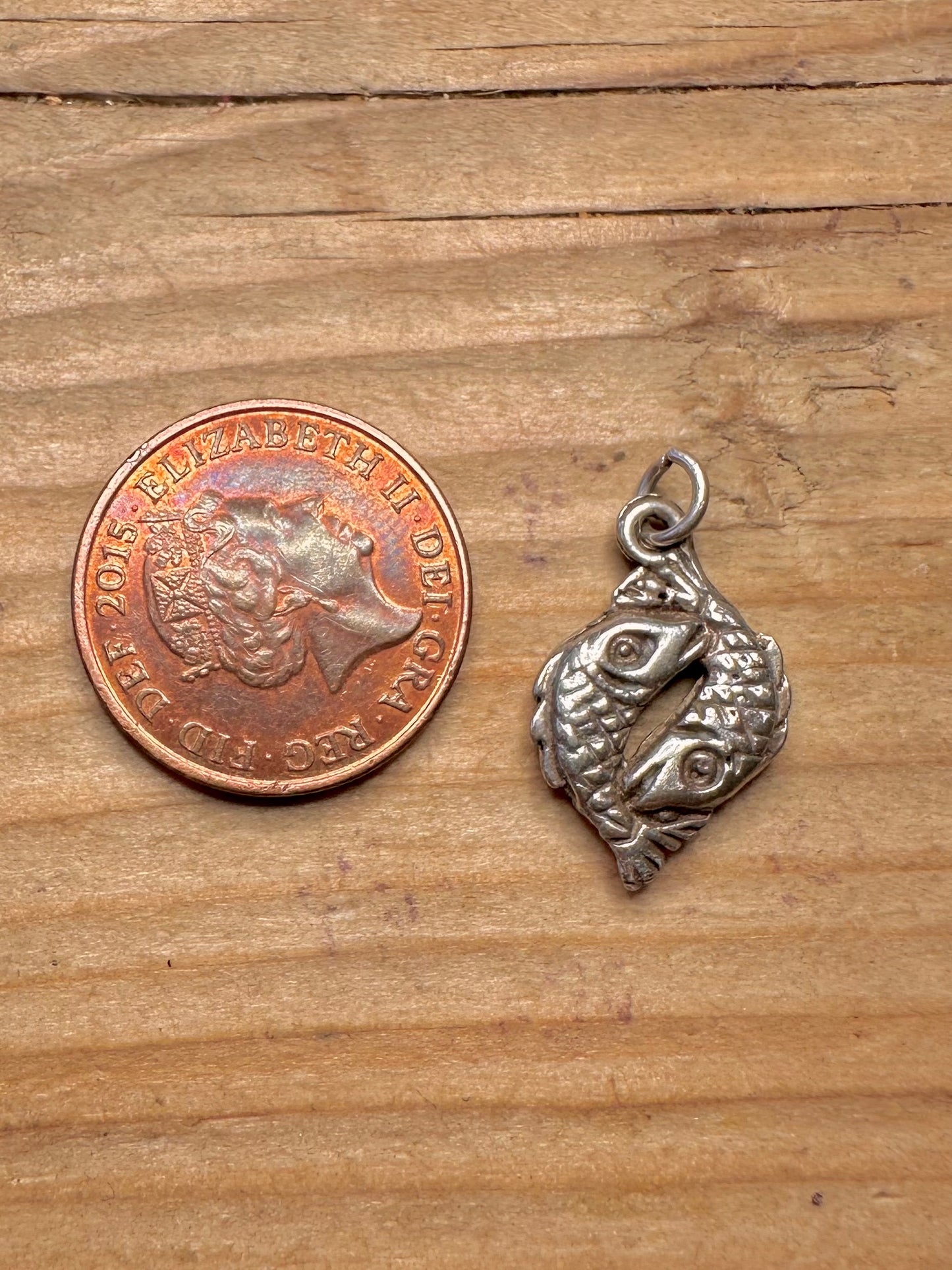 Vintage Pisces Fish 925 Sterling Silver Pendant