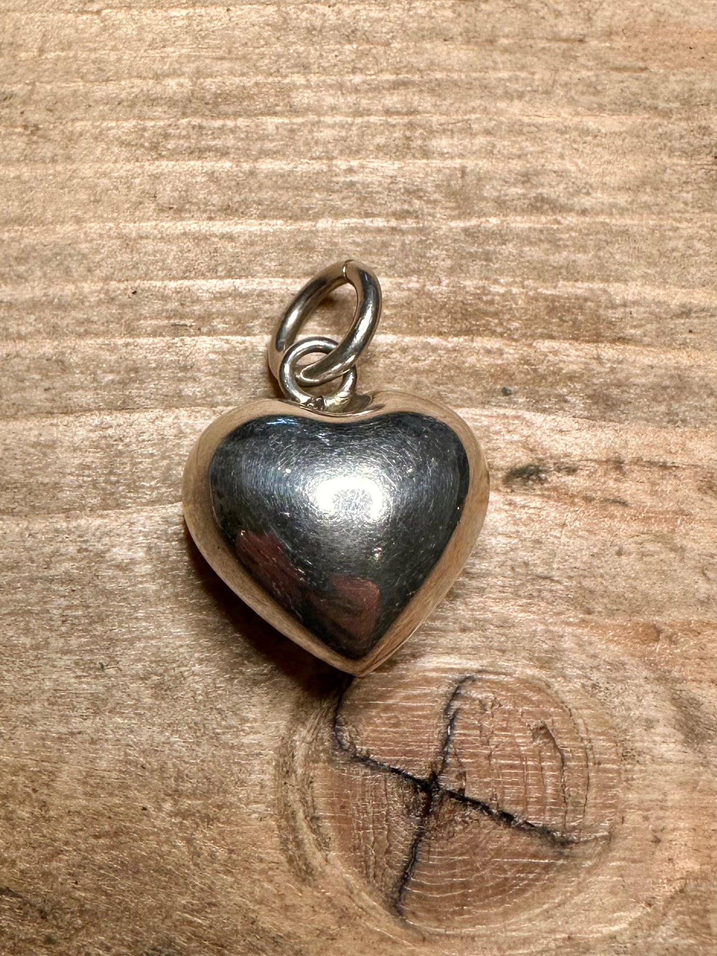 Vintage Puff Heart 925 Silver Pendant