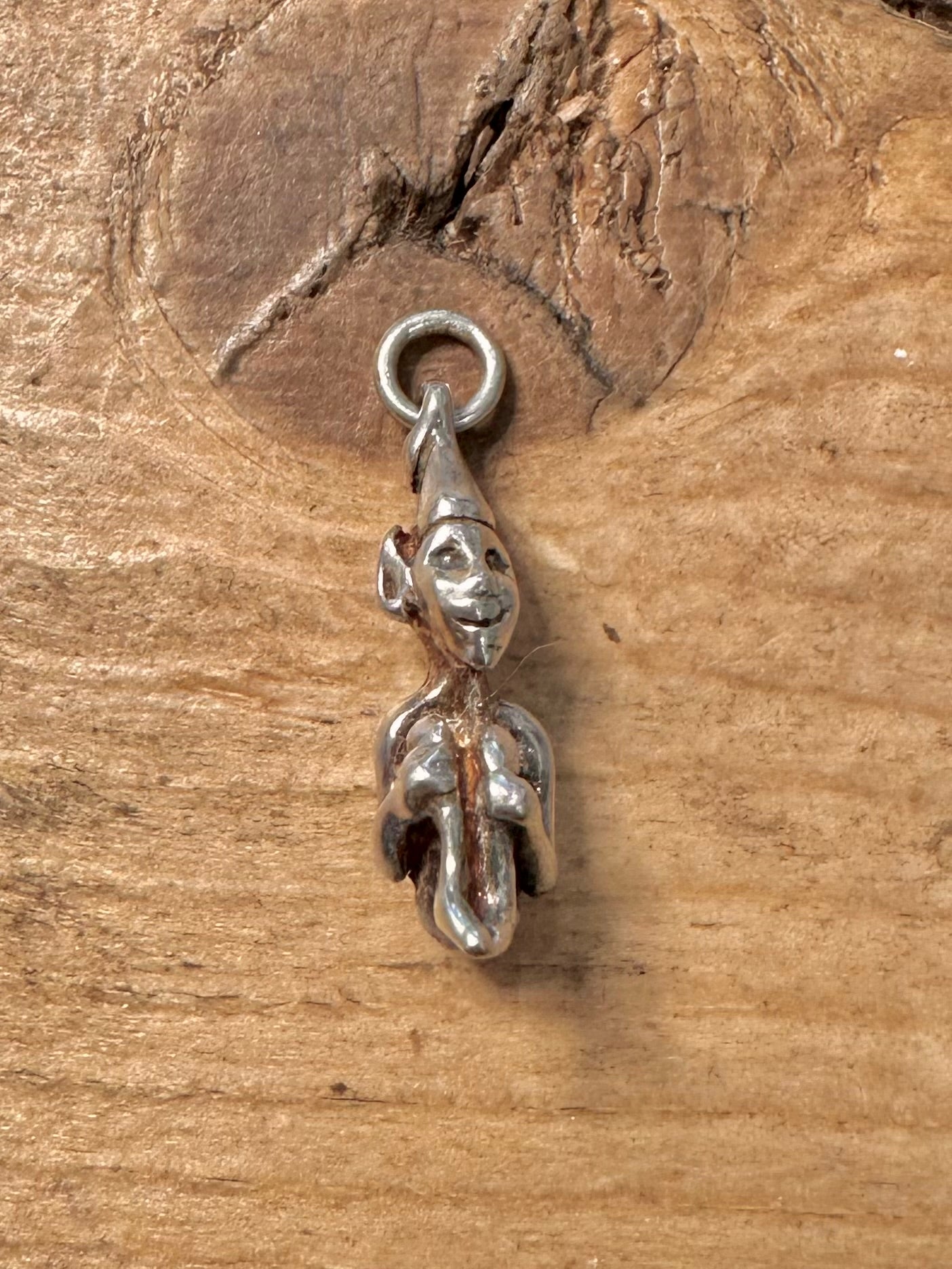 Vintage Leprechaun Imp 925 Silver Pendant