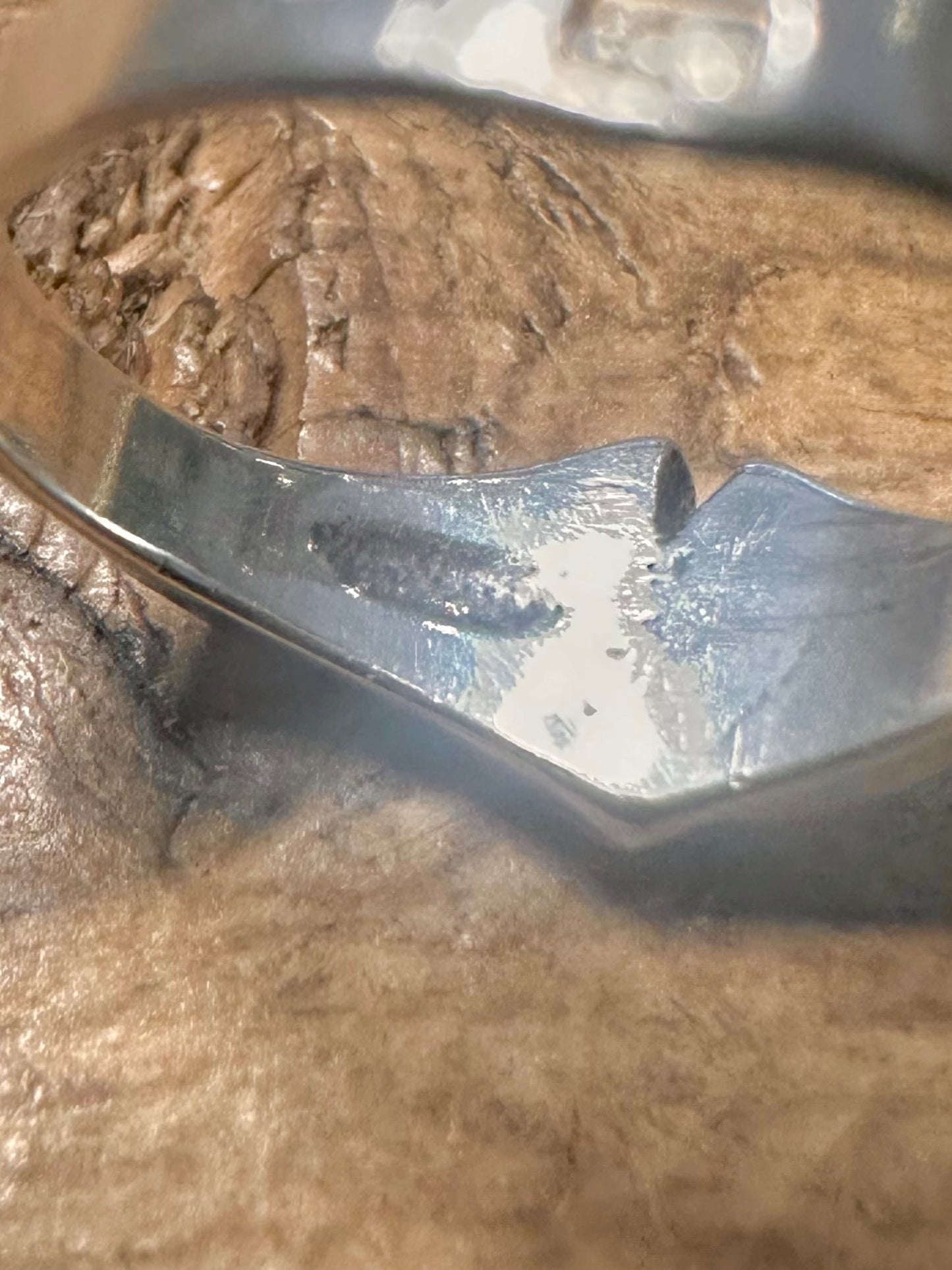 Brutalist Abstract Polish 925 Silver Size K Ring