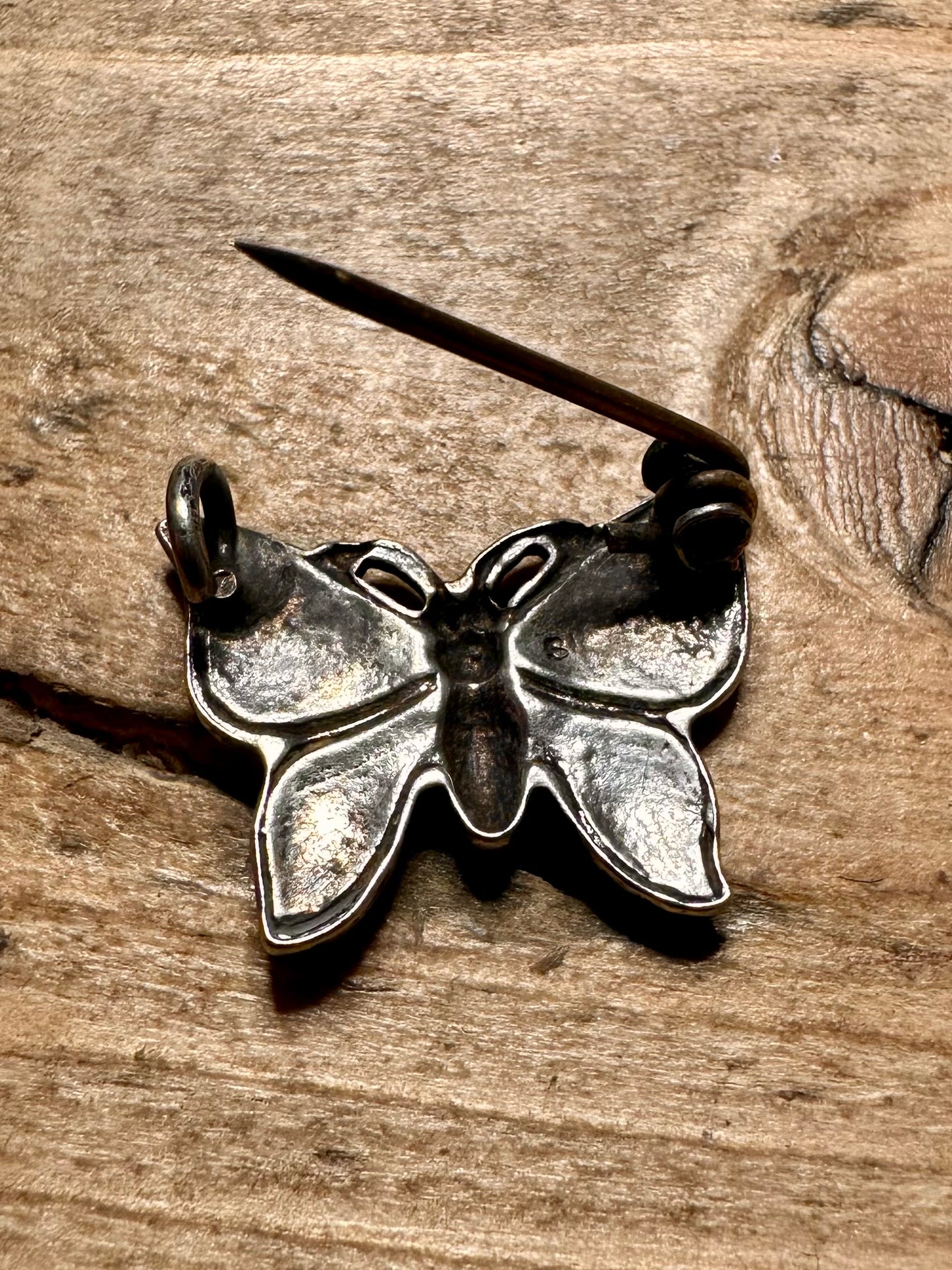 Vintage Yellow Enamel Butterfly 925 Silver Brooch