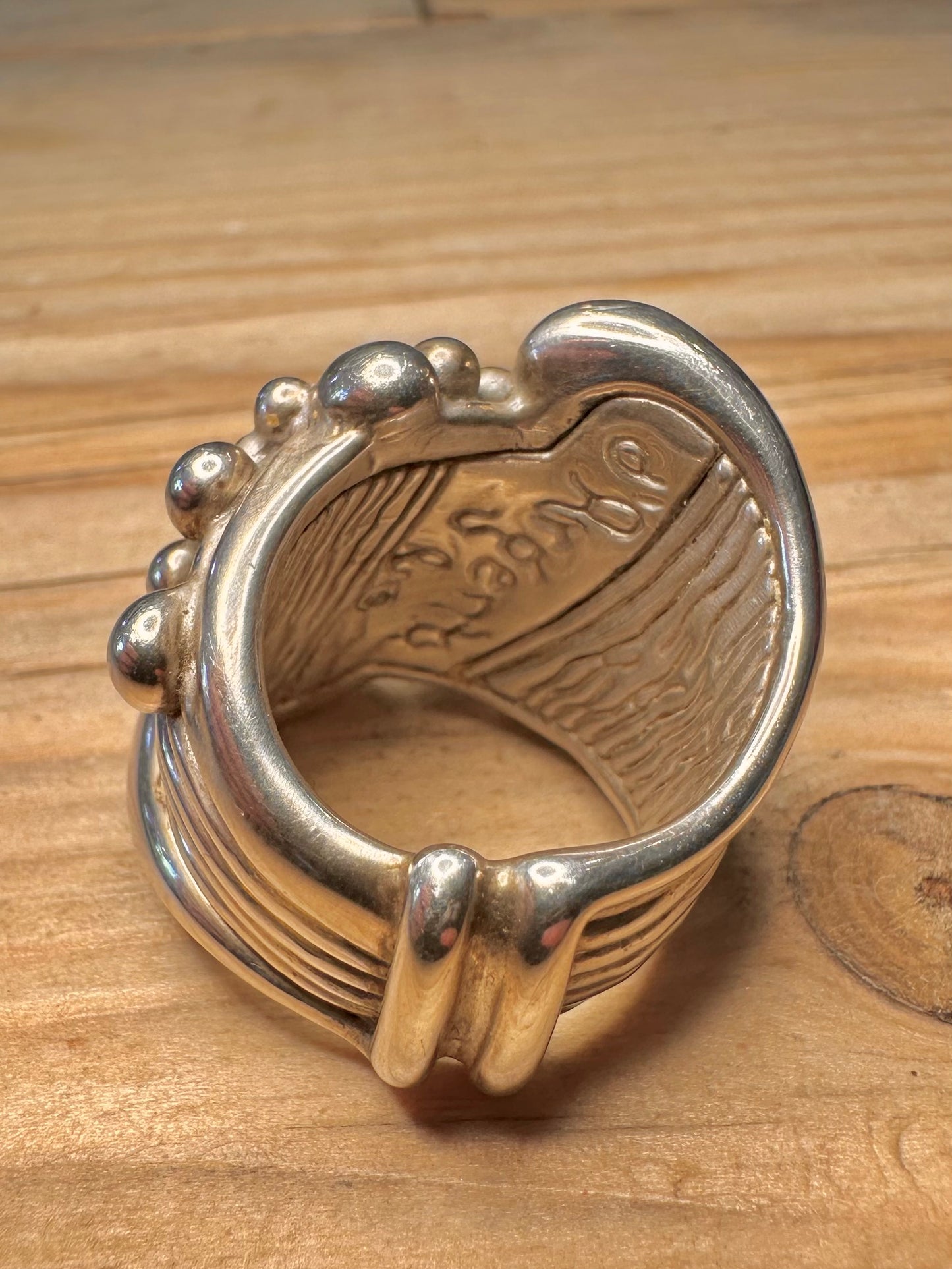 Abstract Bubble Cluster d’Argenta Hollow 925 Sterling Silver Size P Ring