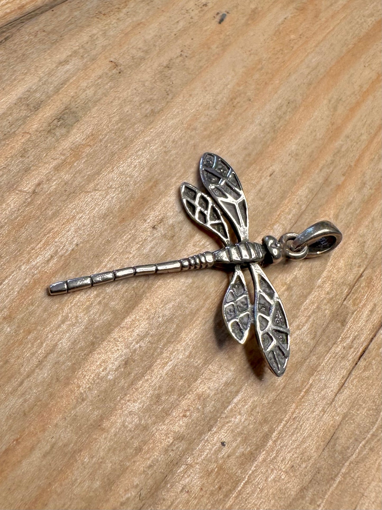 Vintage Dragonfly 925 Sterling Silver Pendant