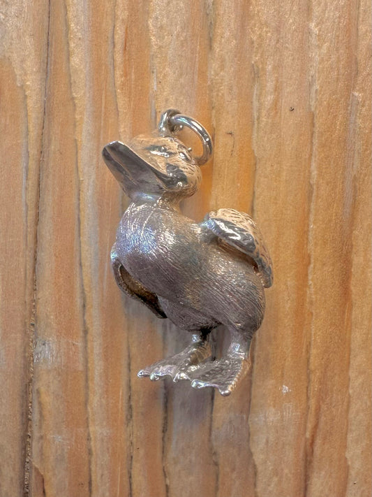 Vintage 1974 Solid Duck 925 Sterling Silver Maker FM Pendant