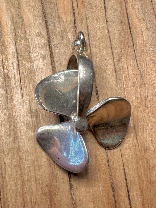 Vintage 1975 Spinning Propeller 925 Sterling Silver Pendant