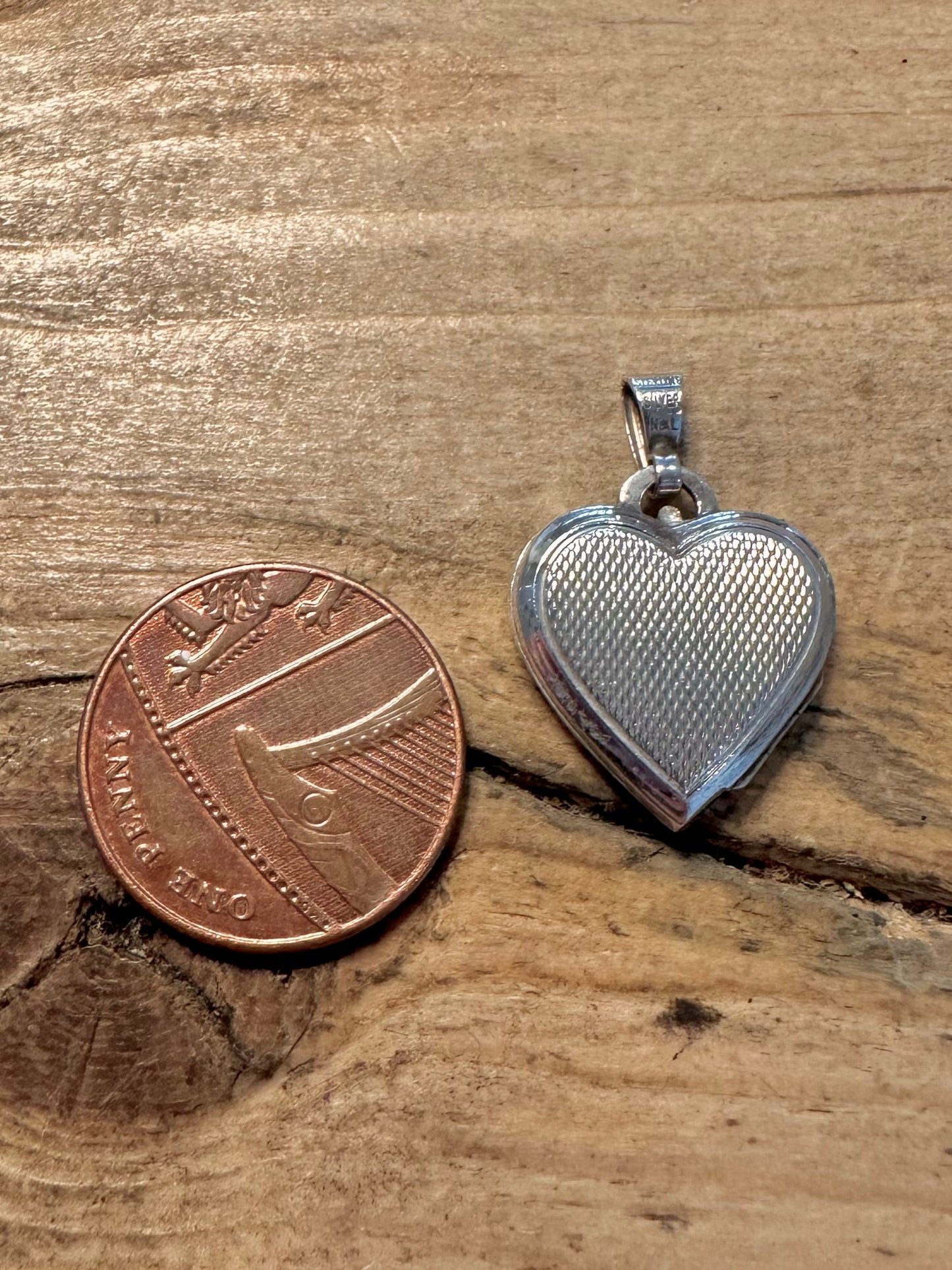Vintage Heart Flower Engraved Locket 925 Silver Pendant