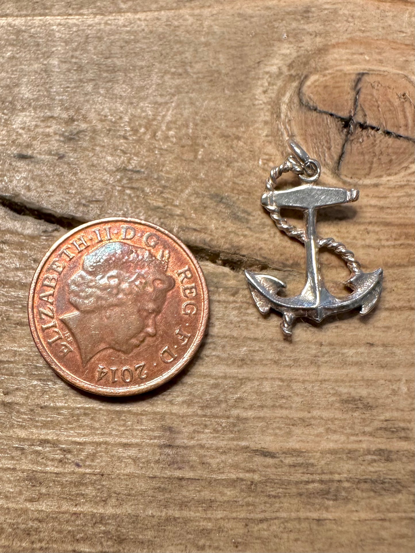 Vintage Anchor 925 Silver Charm Pendant