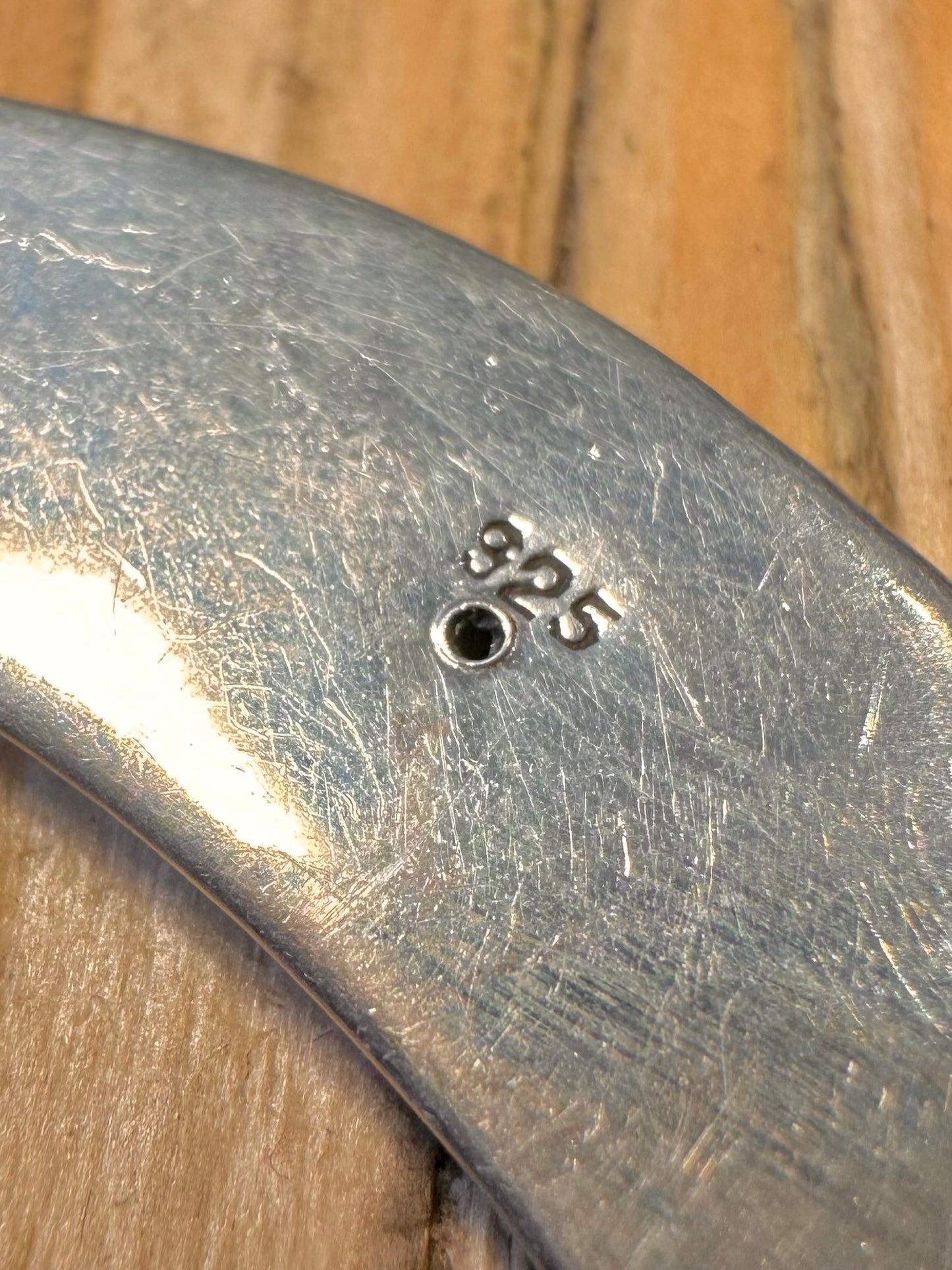 Vintage großer Halbmond-Anhänger aus 925er Sterlingsilber