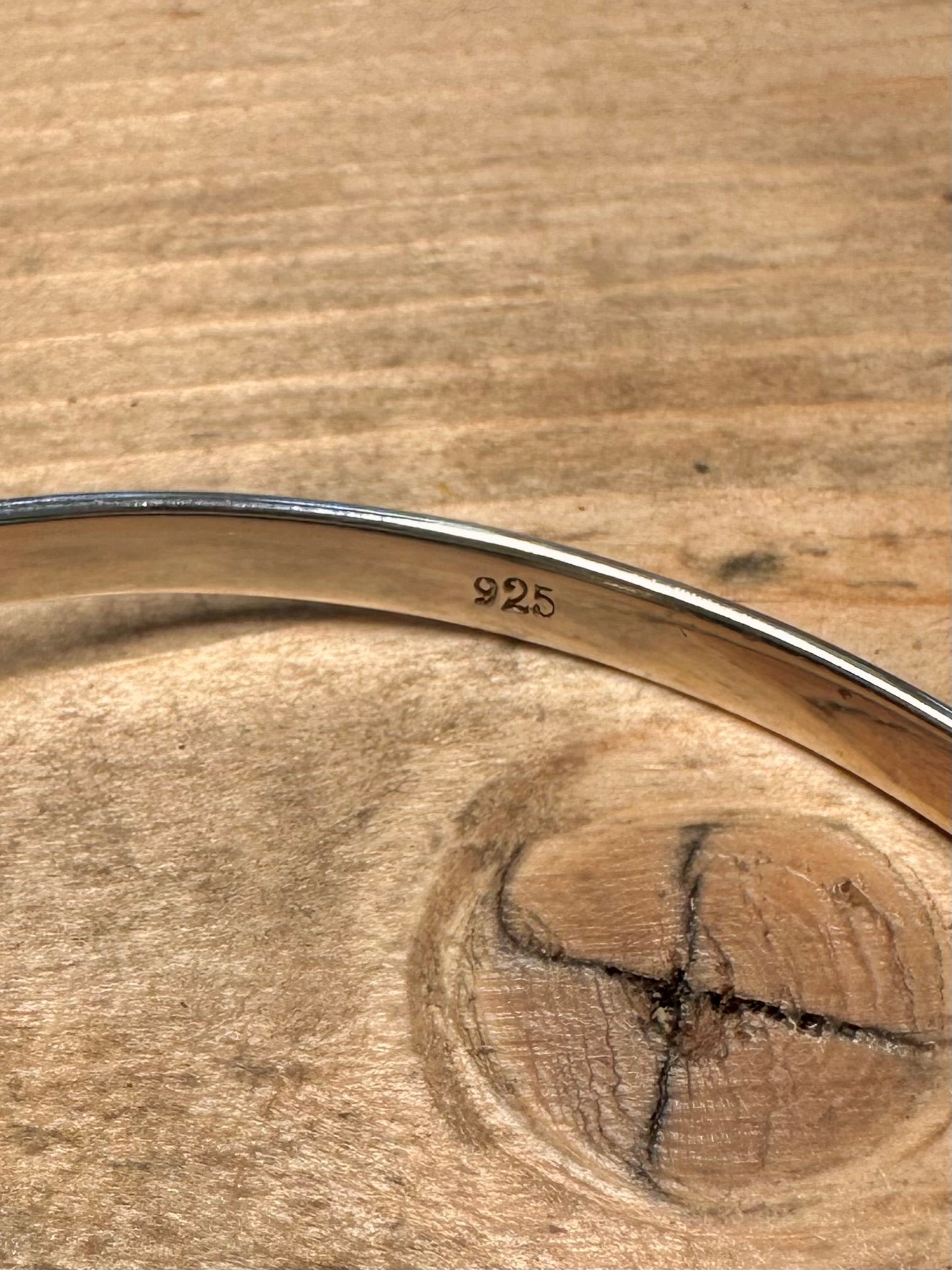 Abstract Ball Clasp 925 Silver Bangle