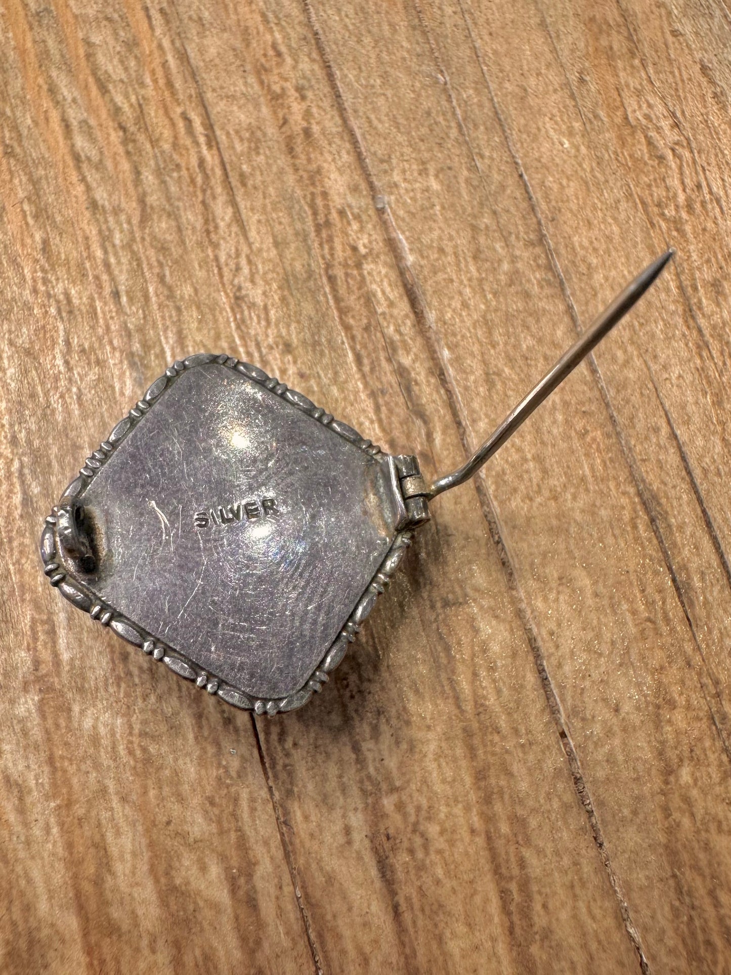 Vintage Butterfly Wing Square 925 Sterling Silver Brooch