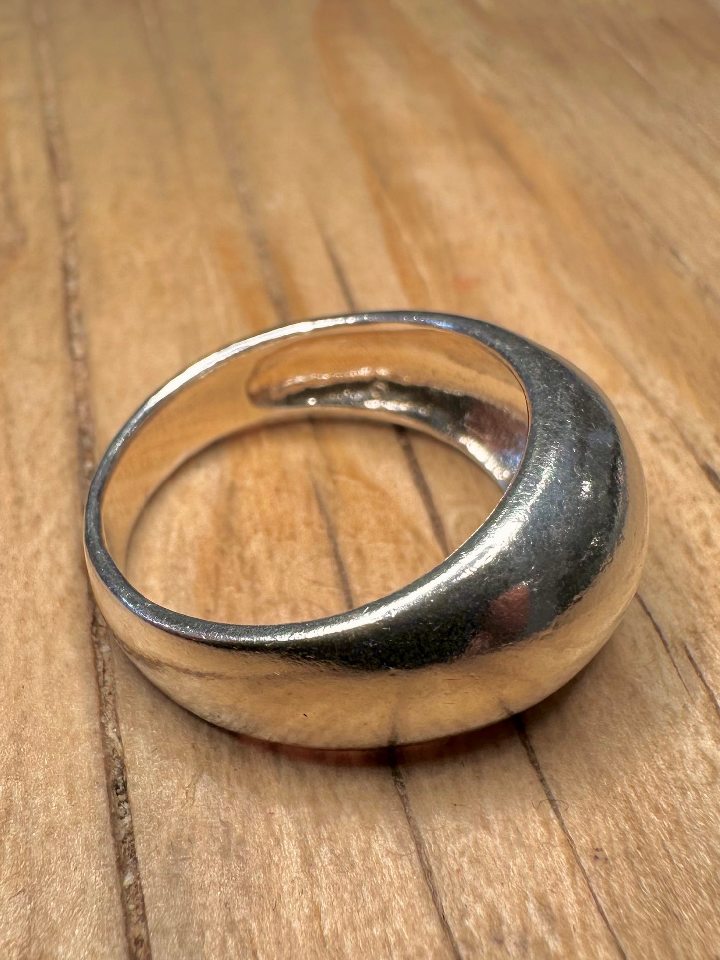 Abstract Dome 925 Sterling Silver Size P Ring