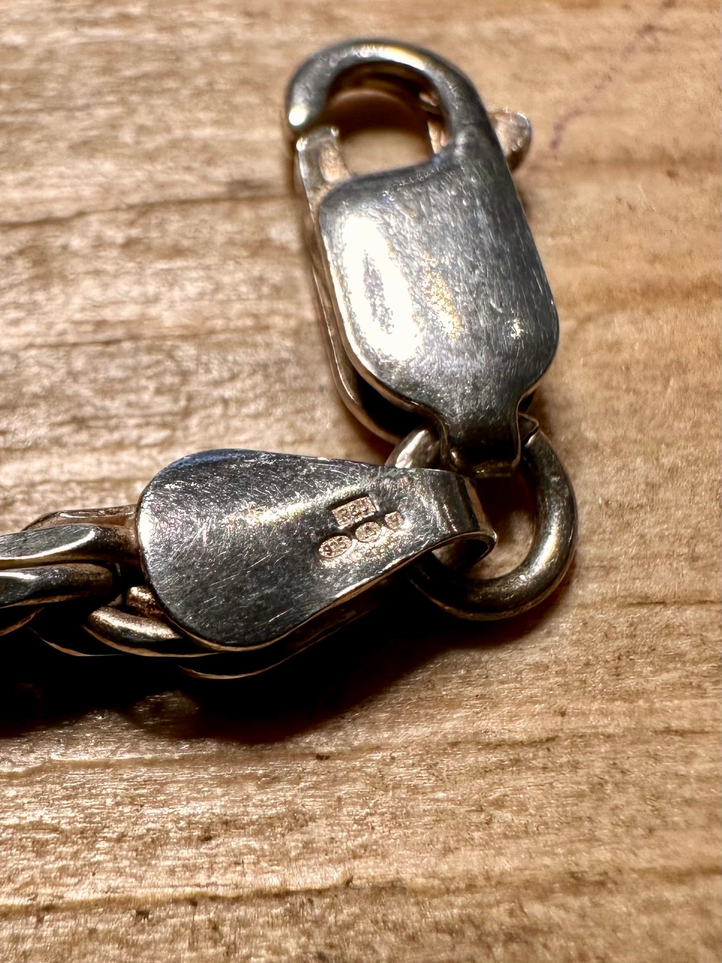 Vintage Rope Chain 925 Silver 7.4 inch Bracelet
