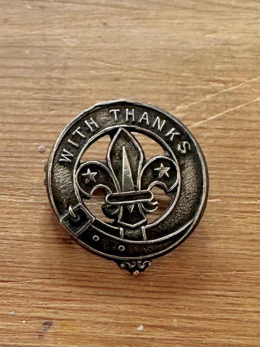 Vintage 1969 Boy Scouts With Thanks 925 Silver Brooch