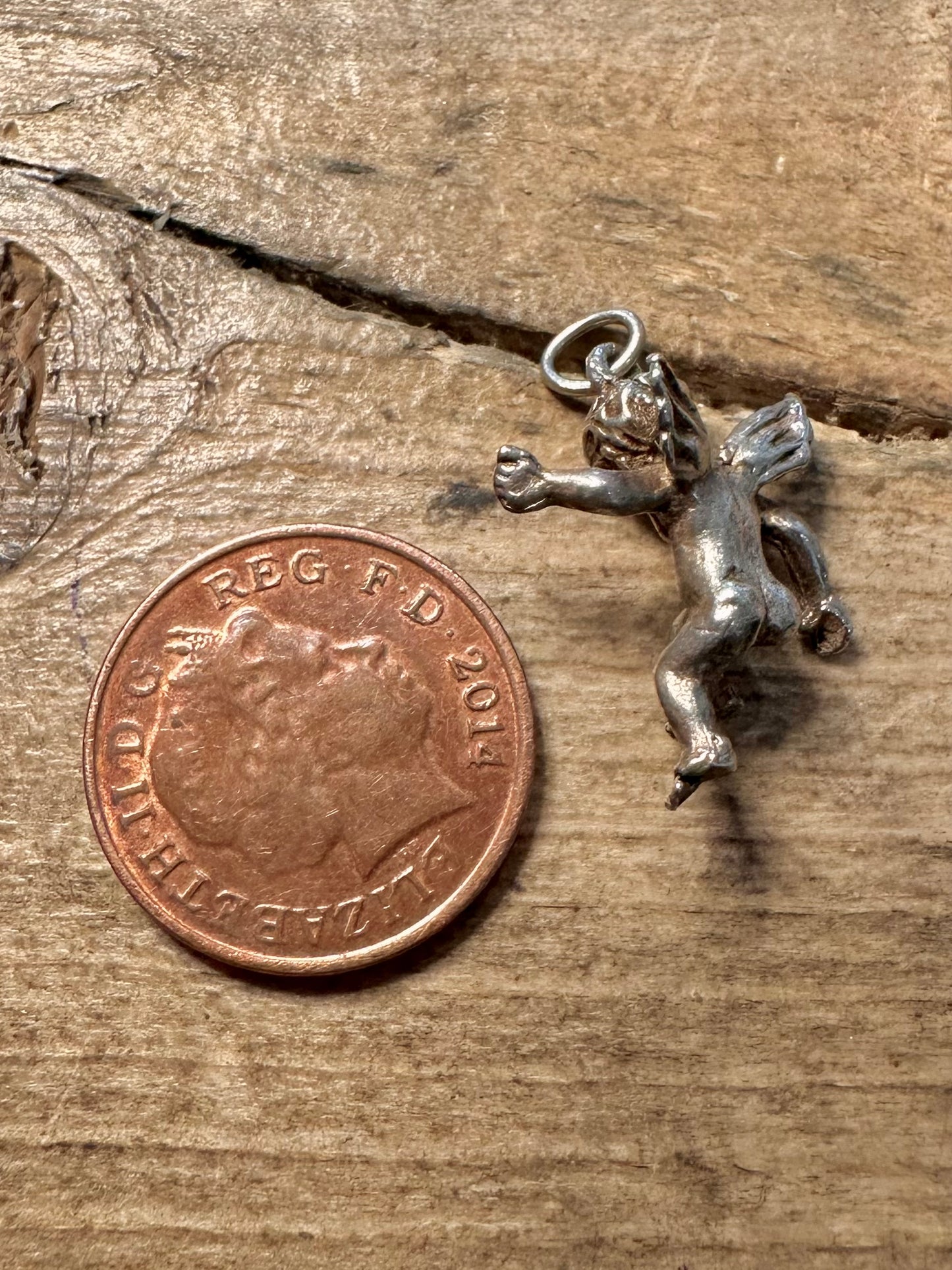 Vintage Cherub 925 Silver Charm Pendant