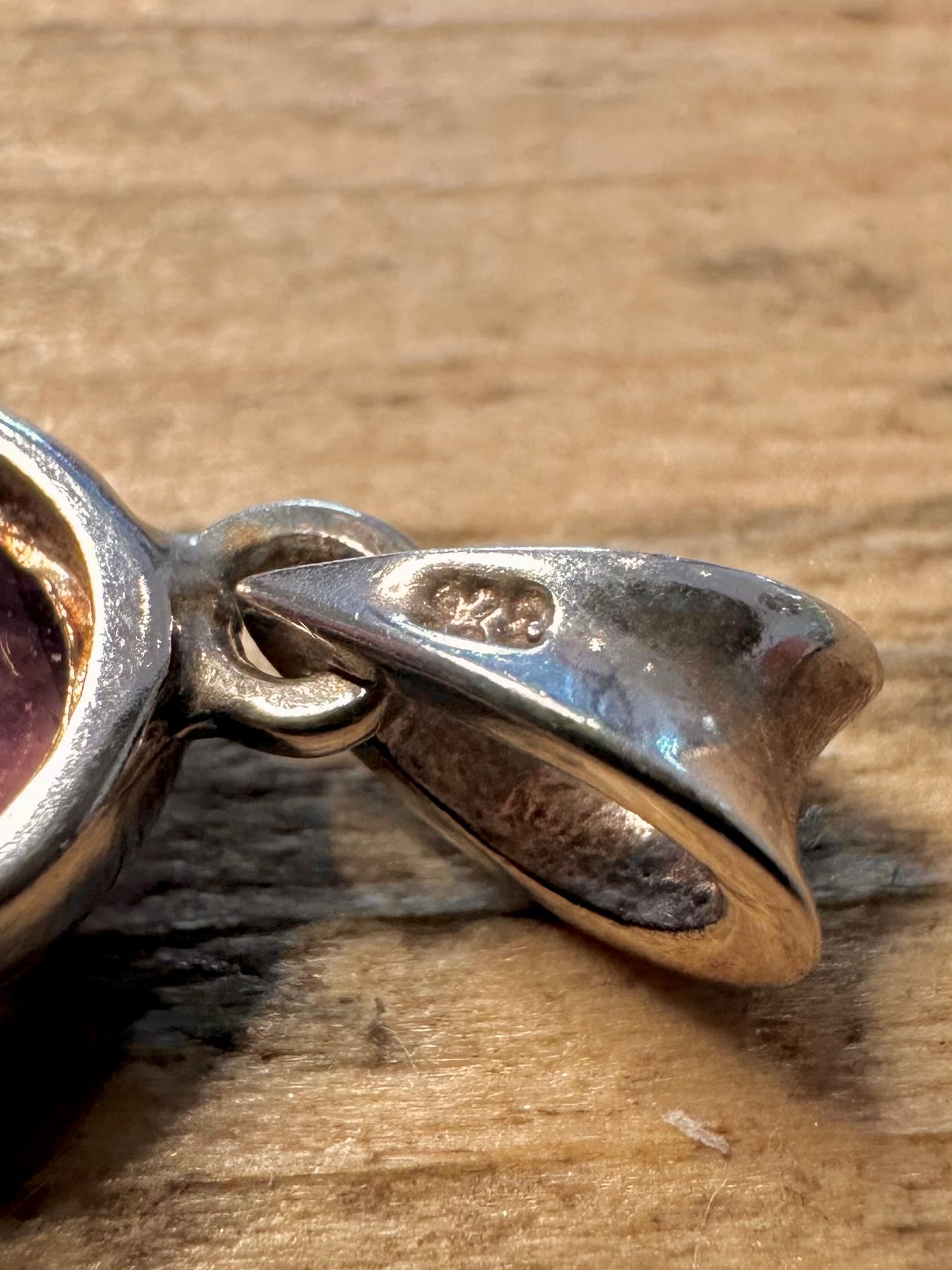 Vintage Amethyst Oval 925 Silver Pendant