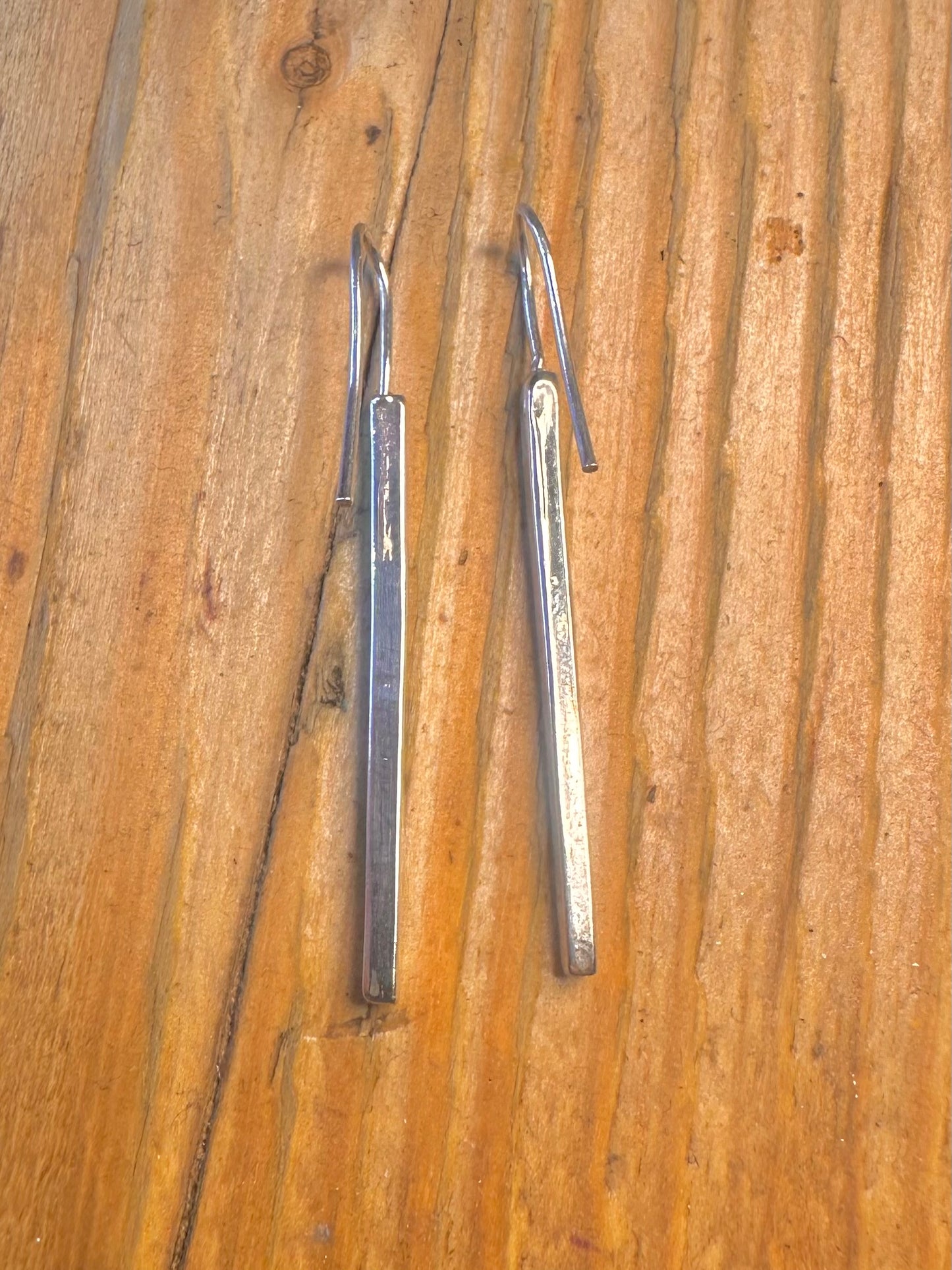 Modernist Bar 925 Sterling Silver Earrings