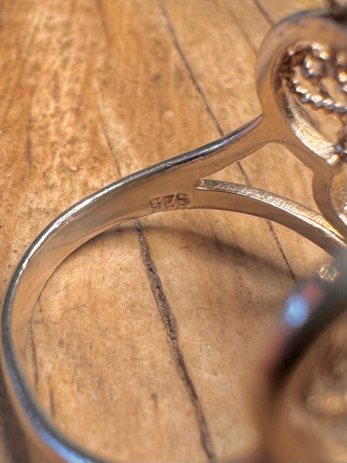 Vintage Butterfly Filigree 925 Sterling Silver Size P Ring