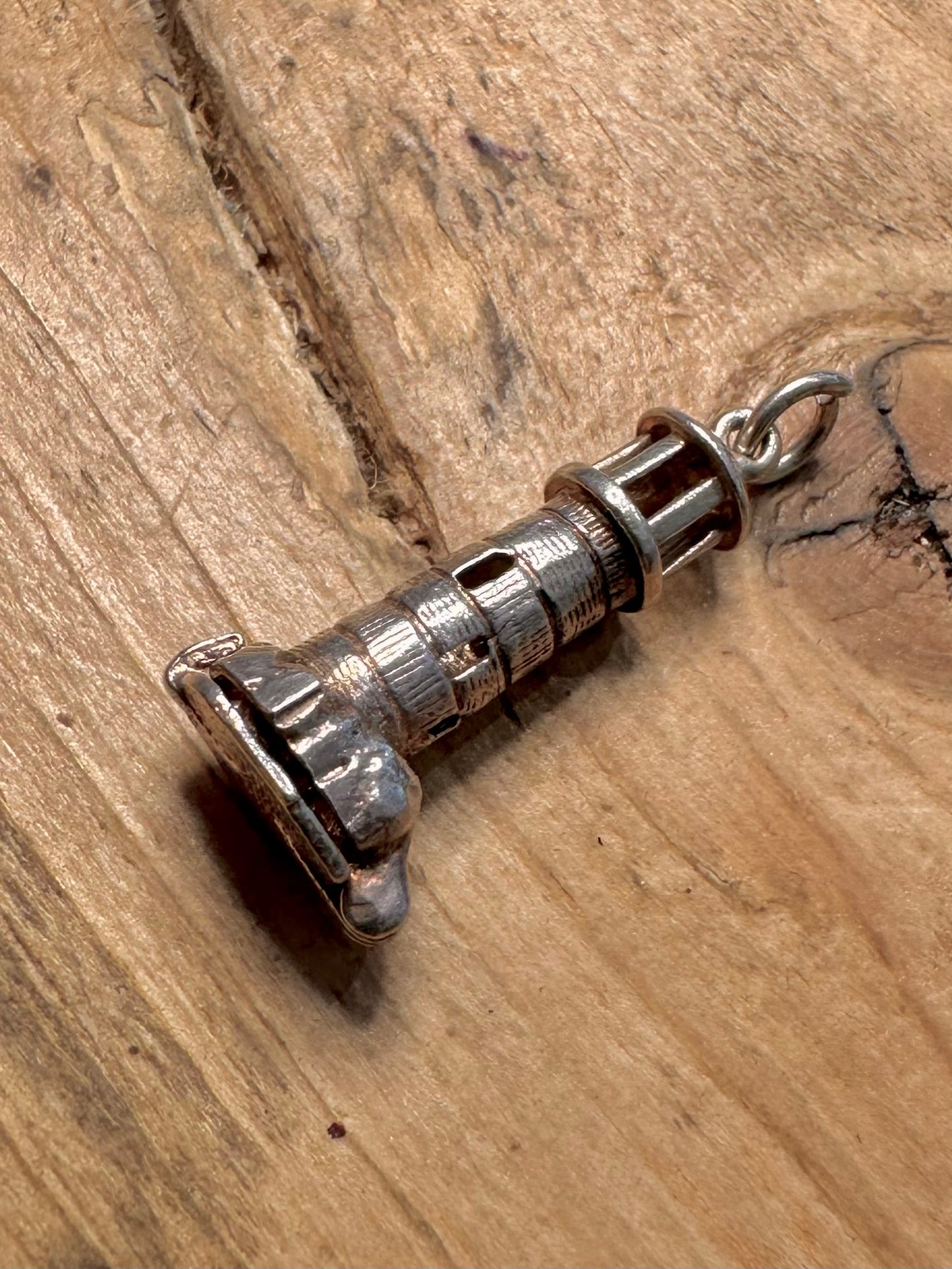 Vintage Lighthouse Articulated SOS 925 Silver Charm Pendant