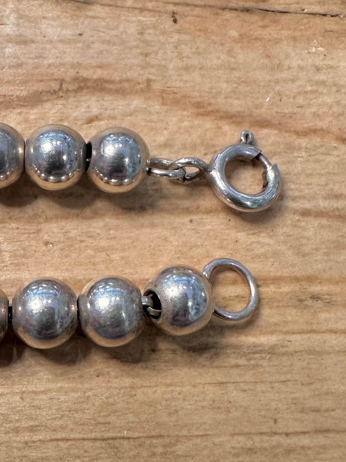 Vintage Chunky Ball Chain 925 Silver 17 inch Necklace