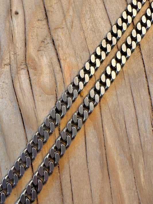 Vintage Curb Chain 925 Silver 24 inch Necklace