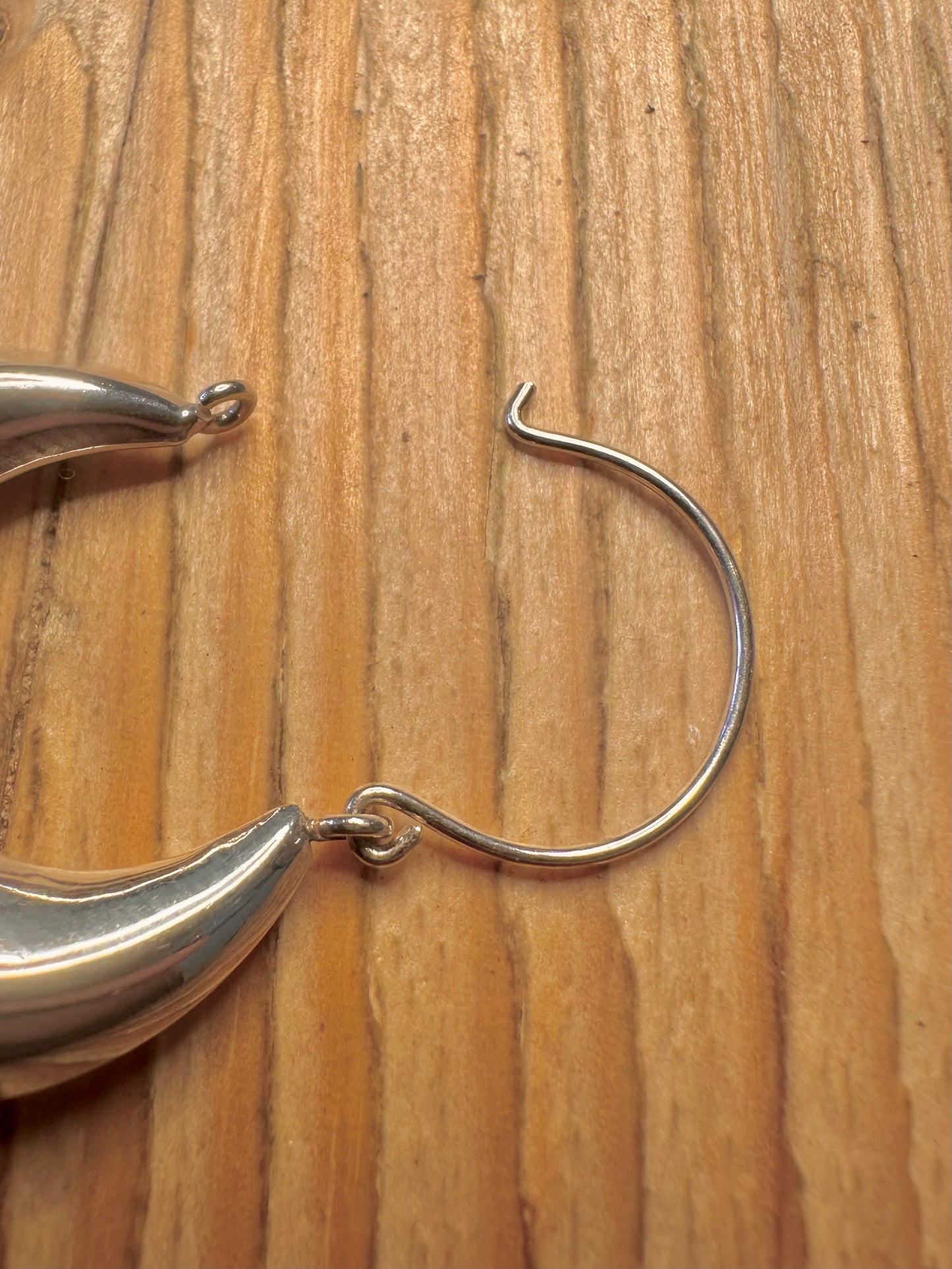 Vintage Chunky Hoops 925 Sterling Silver Earrings