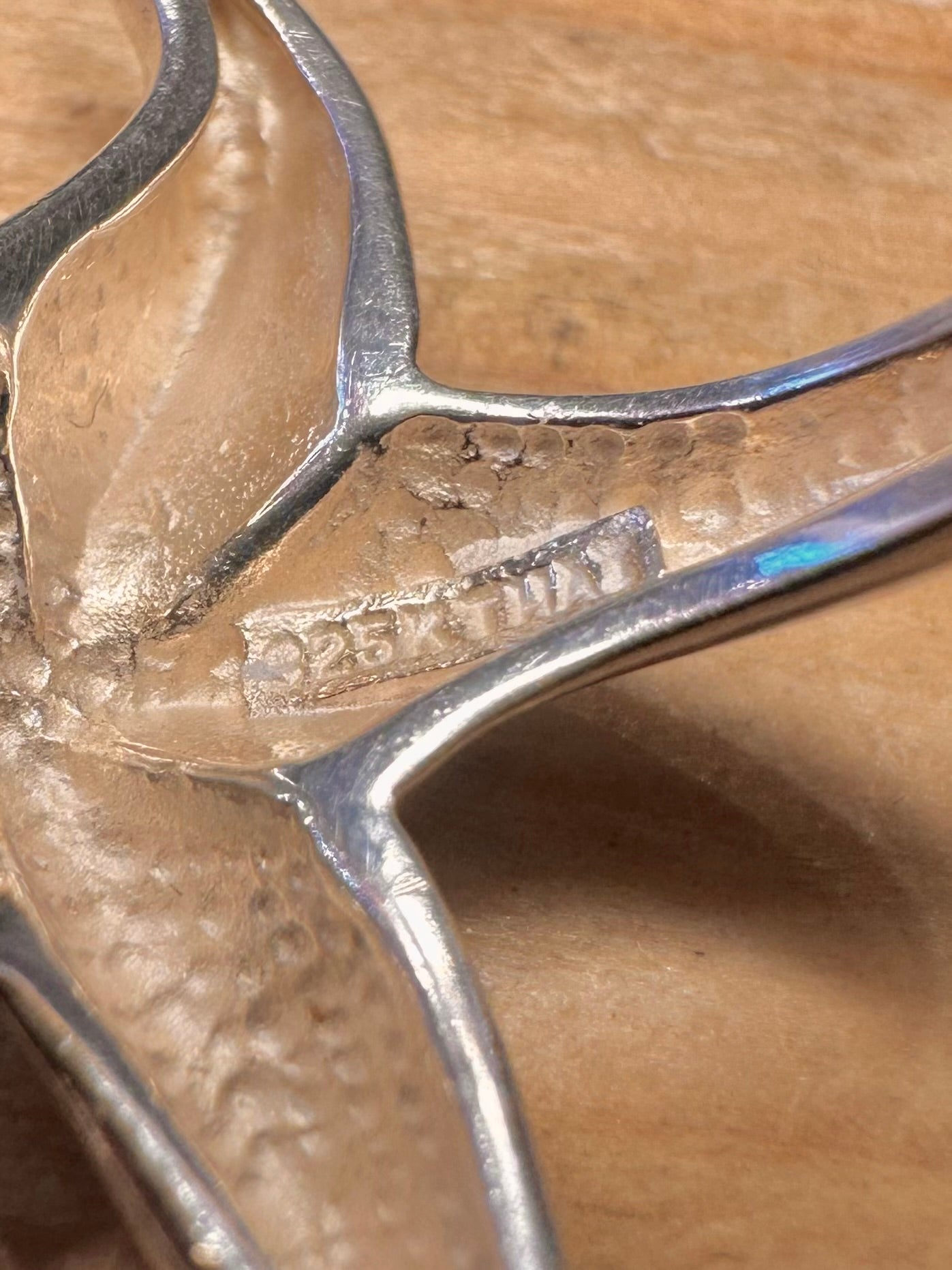 Abstract Chunky Starfish 925 Sterling Silver Size O1/2 Ring