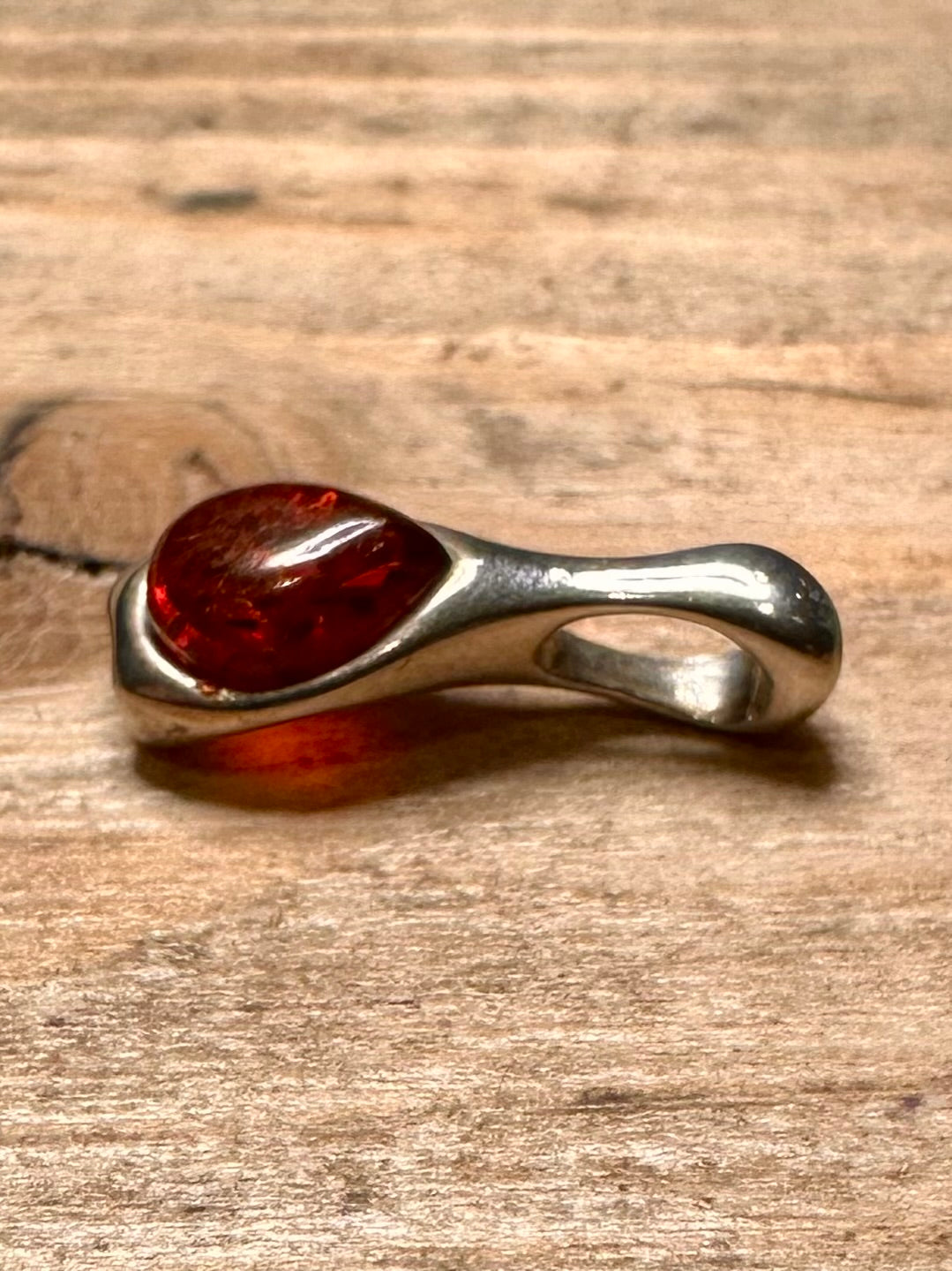 Abstract Amber 925 Silver Pendant