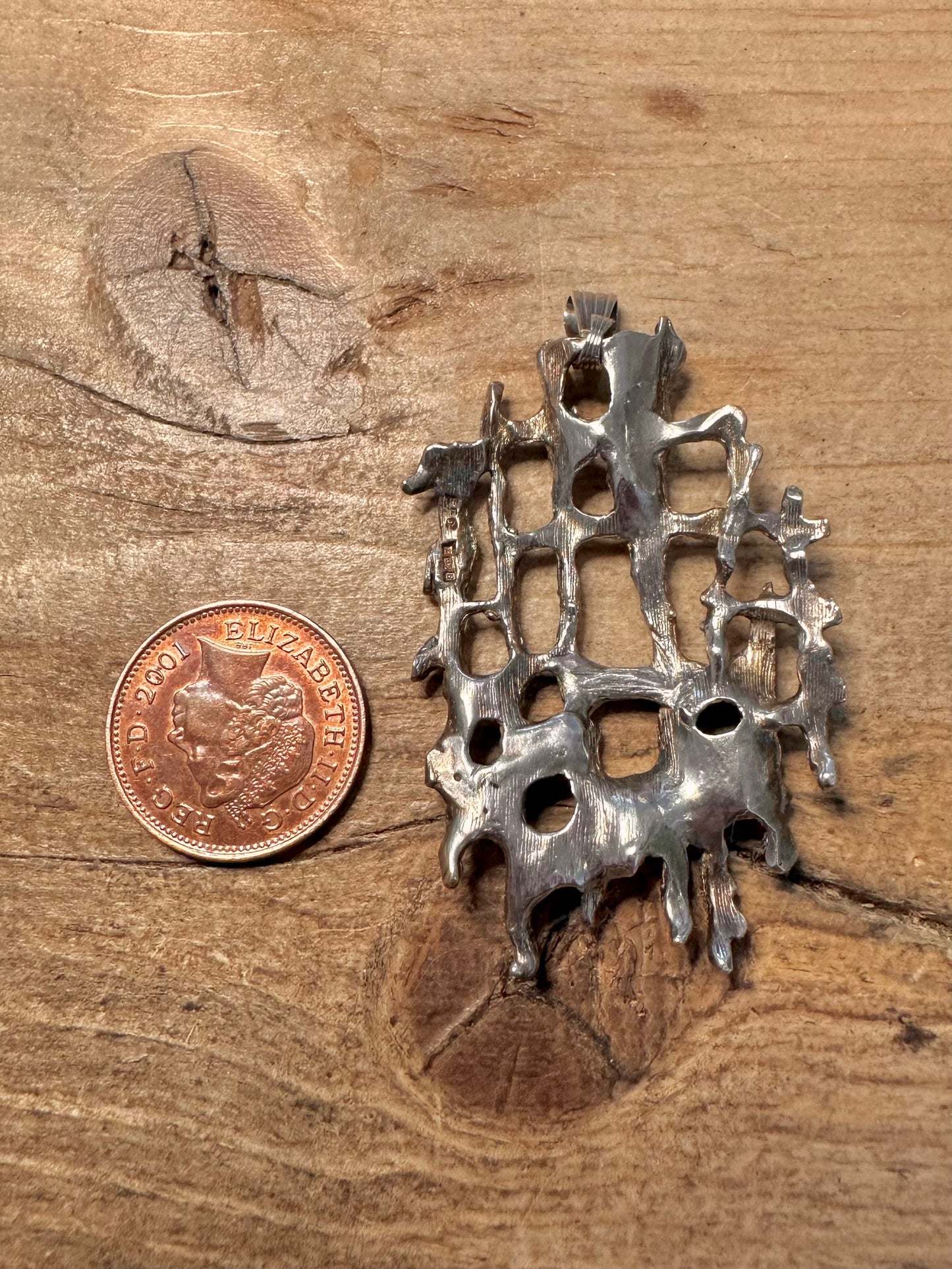 Brutalist 1976 Maker EFC 925 Silver Raw Pendant