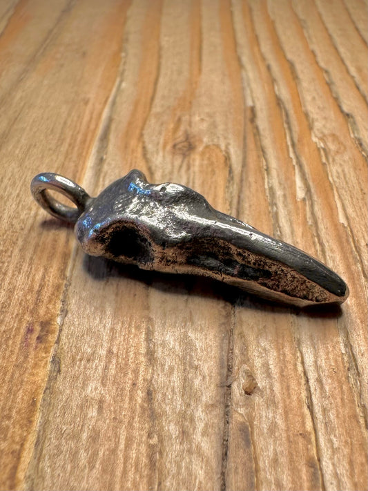 Vintage Bird Skull Solid 925 Sterling Silver Pendant