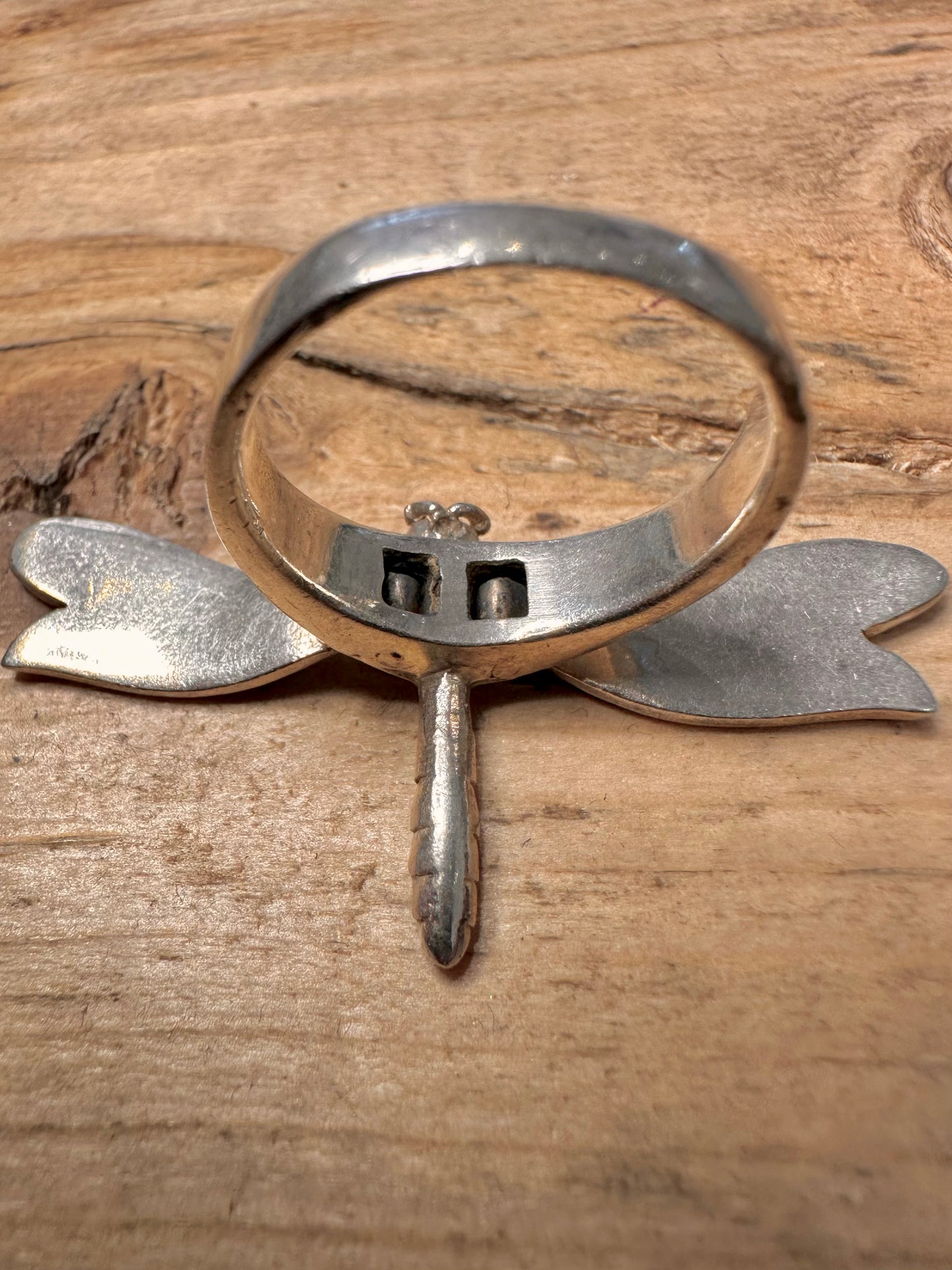 Abstract Mechanical Dragonfly 925 Silver Size R Ring