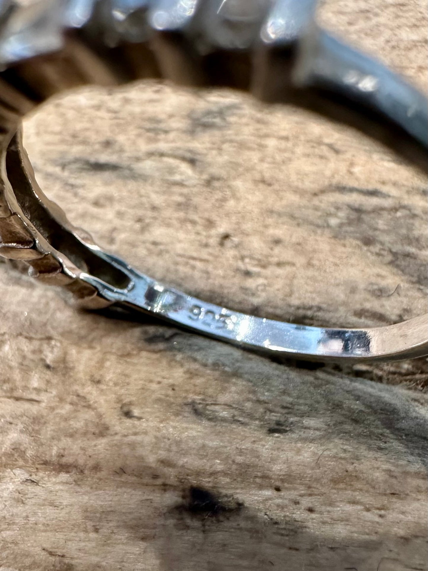 Vintage Elanza CZ Band 925 Silver Size N Ring