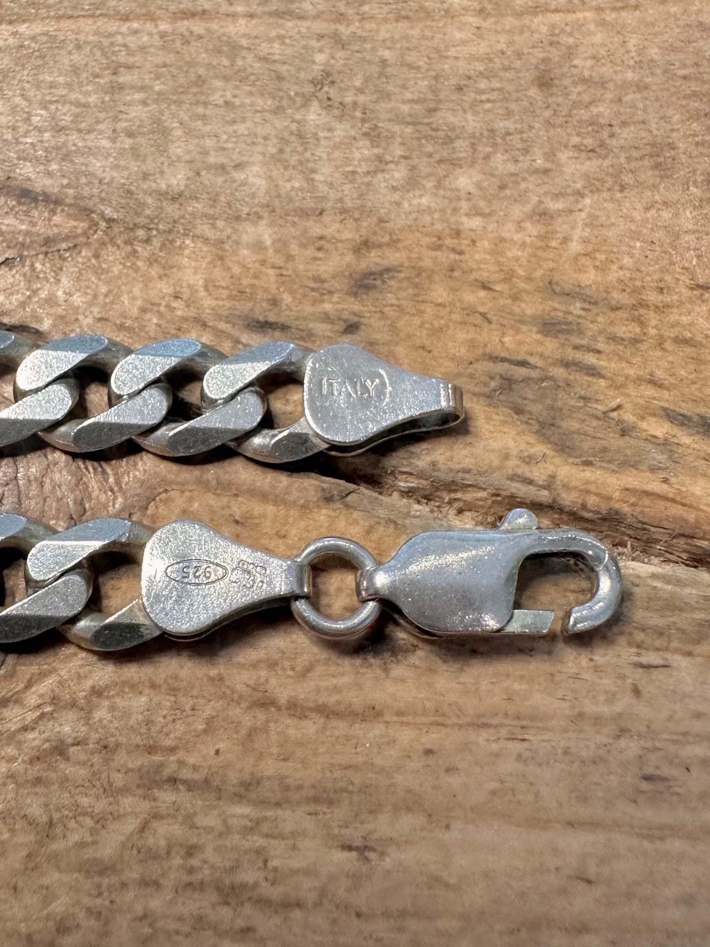 Vintage Curb Chain Italy 925 Silver 19.5 inch Necklace