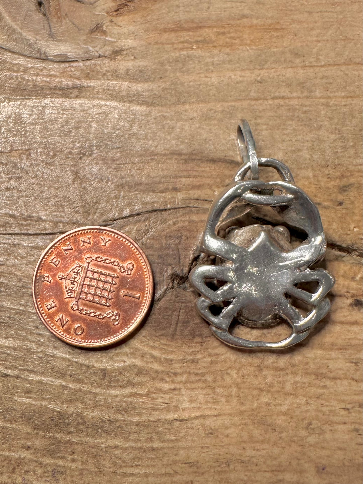Abstract Crab 925 Solid Silver Pendant