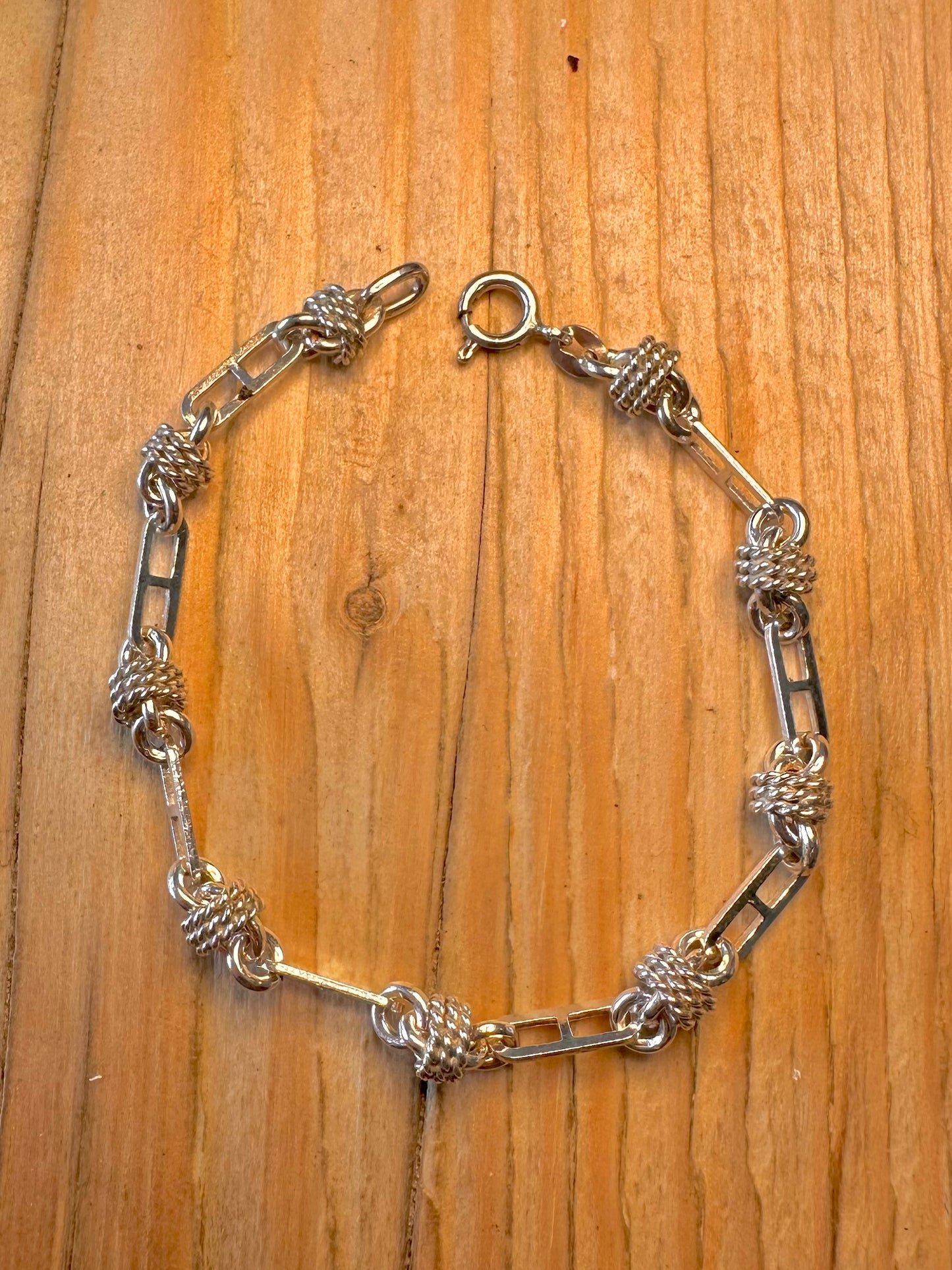 Abstract Italy Unique Chain 925 Sterling Silver 7 inch Bracelet