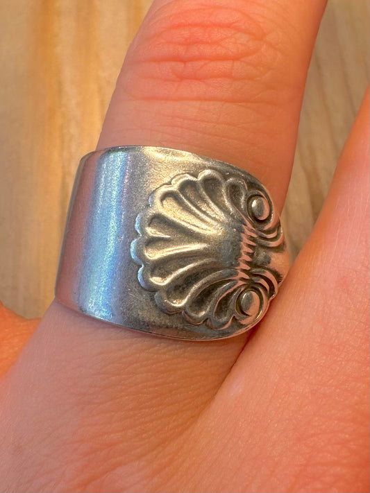 Antique 1846 Spoon 925 Sterling Silver Newcastle Size S Ring