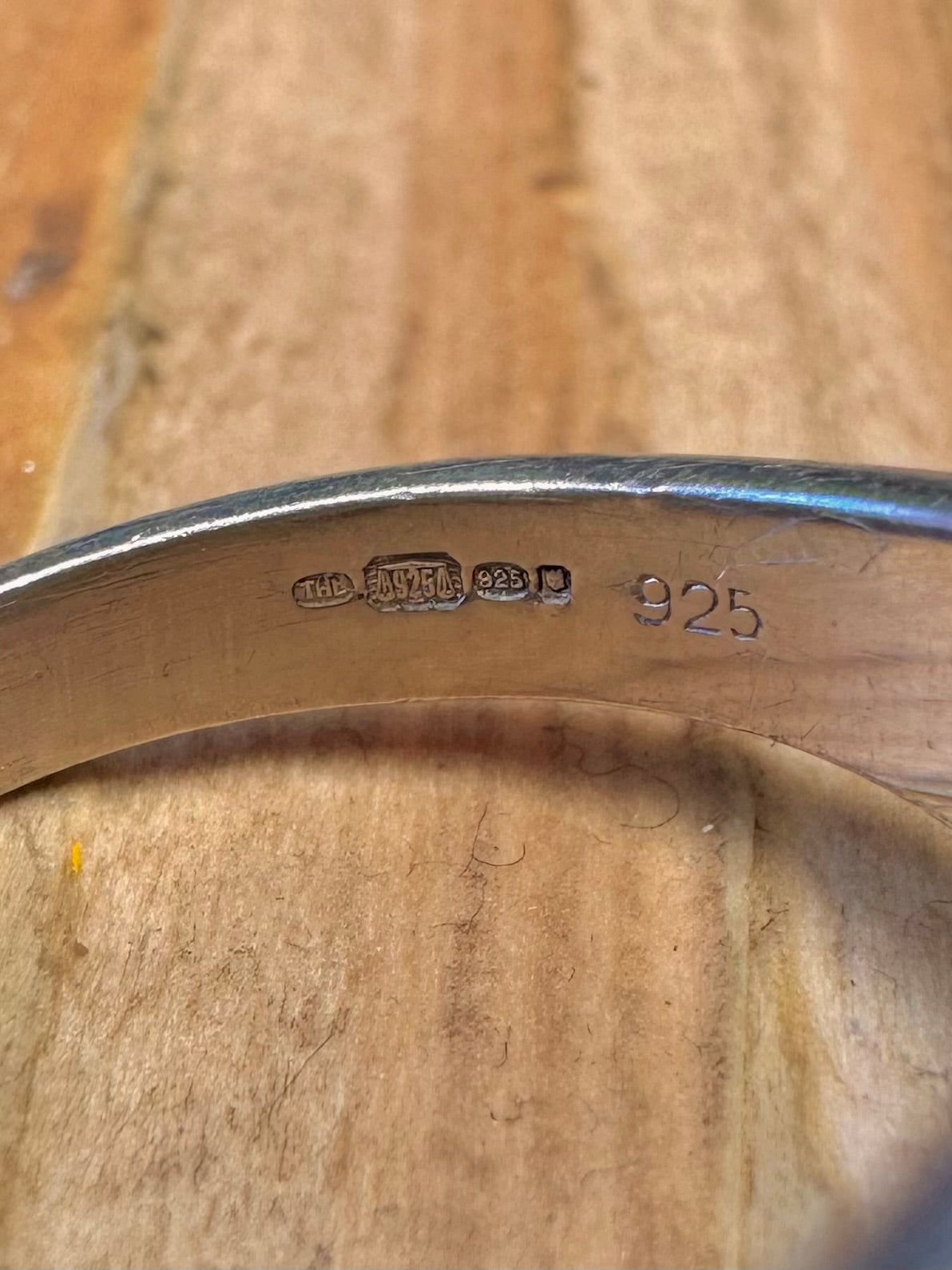 Vintage Large Cubic Zirconia Round Solitaire 925 Sterling Silver Size S Ring