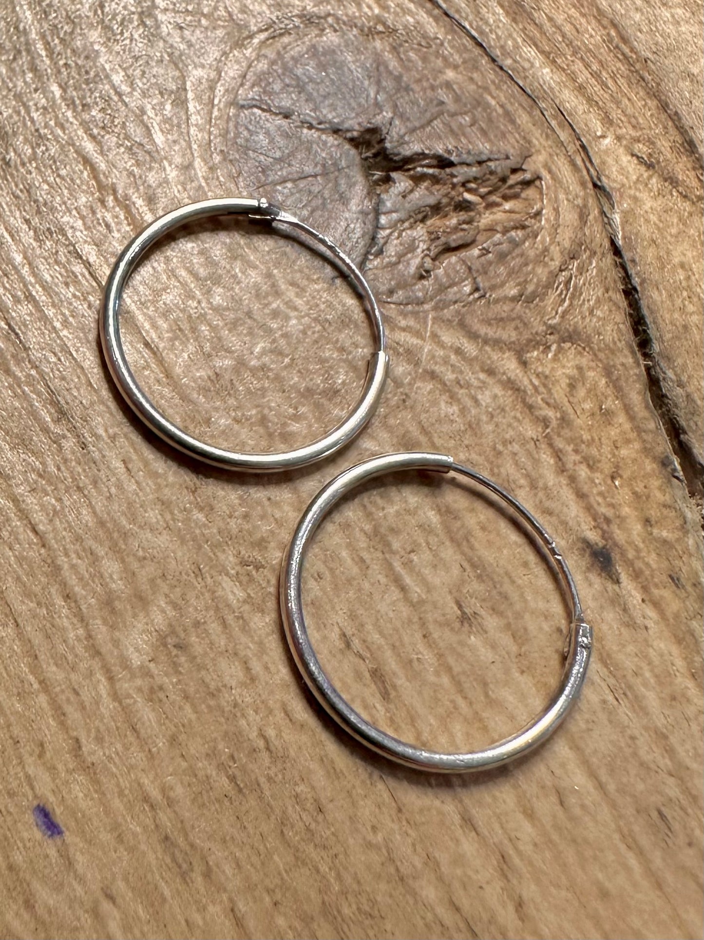 Vintage Hoop 925 Silver Earrings