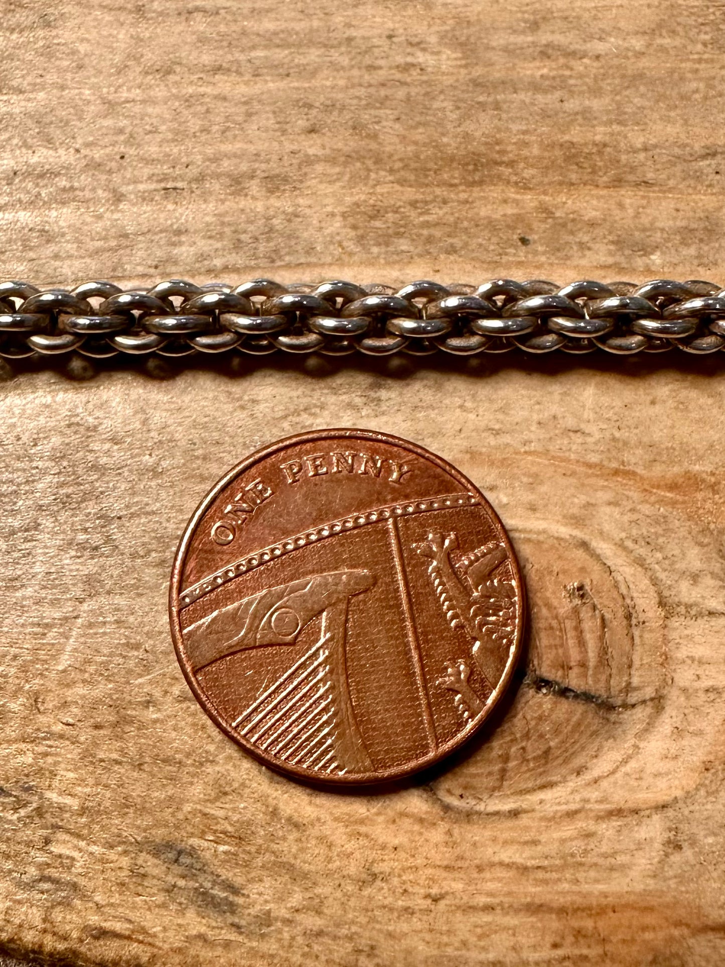 Vintage 1975 Unique Thick Chain 925 Silver 18 inch Necklace