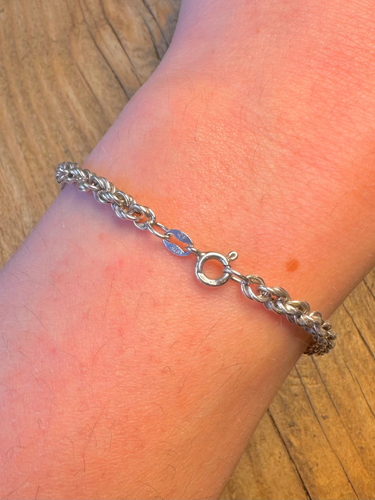 Rope Chain 925 Sterling Silver 7.5 inch Bracelet