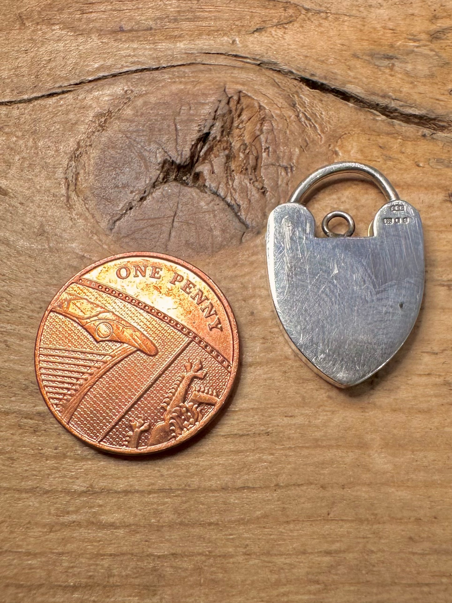 Vintage 1974 Heart Padlock 925 Silver Pendant