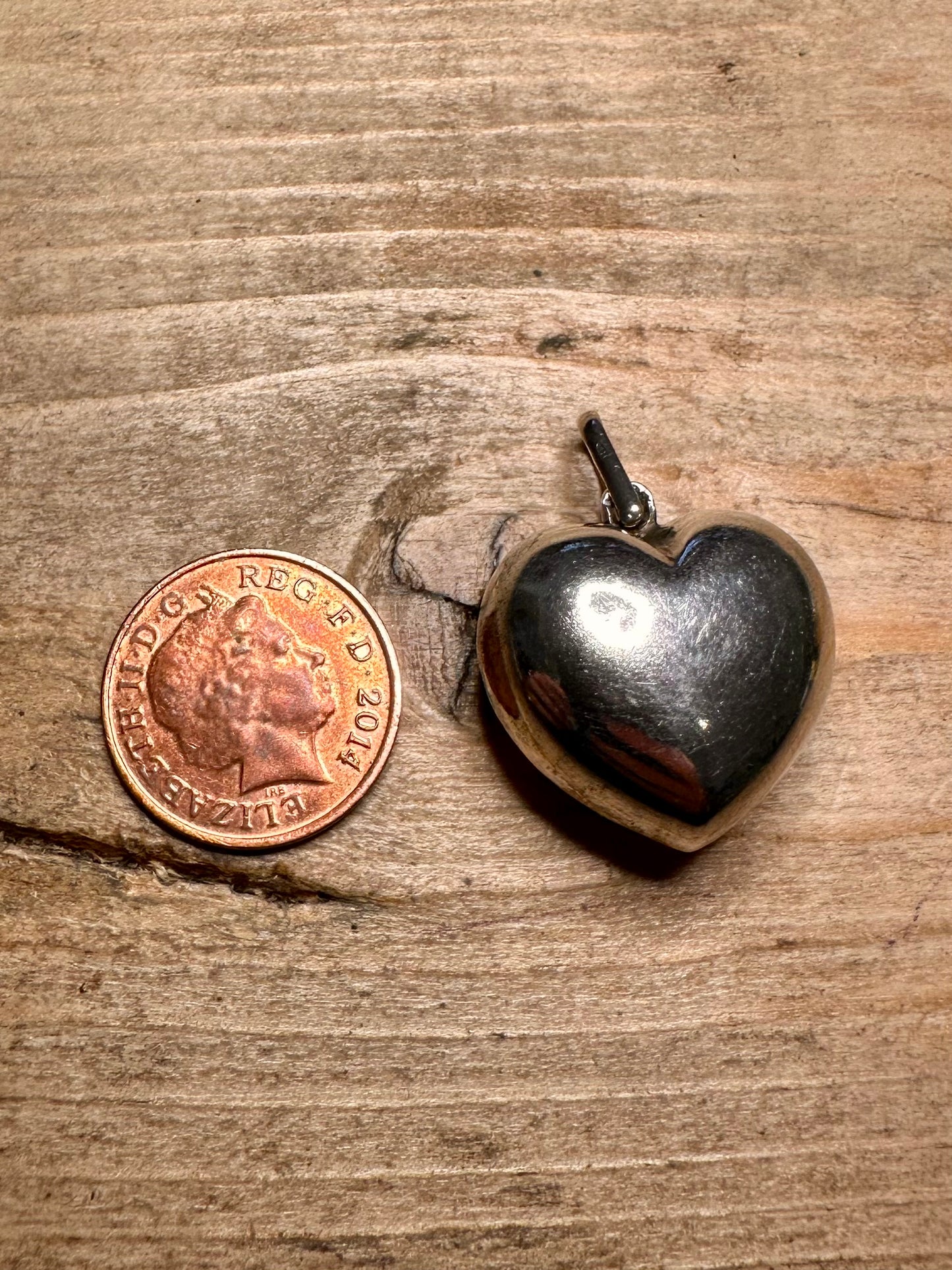 Vintage Puff Heart 925 Silver Pendant